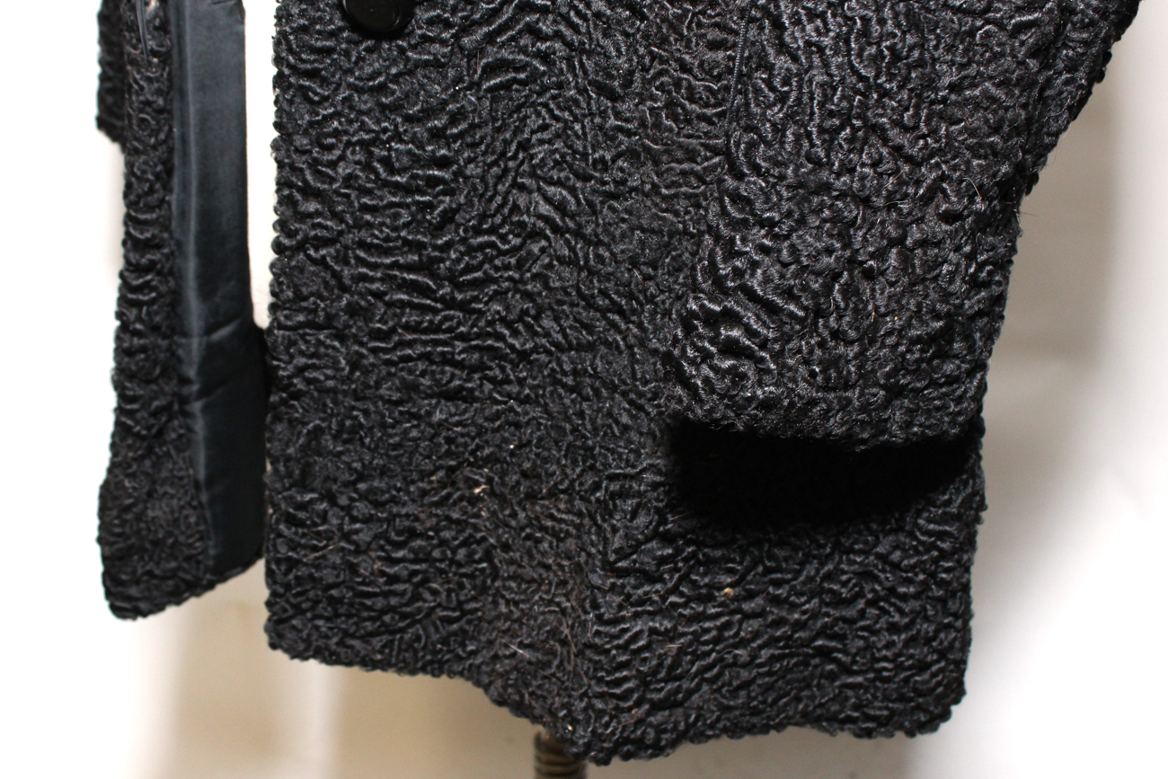 Vintage 1940s Astrakhan Persian Lamb and Mink Fur Jacket By Arctic Fur Co.