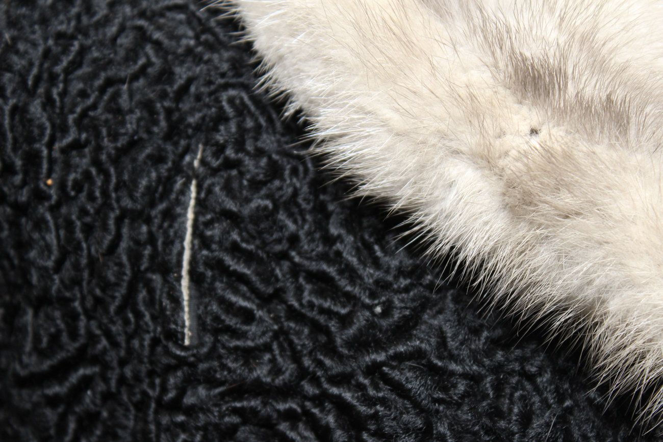 Vintage 1940s Astrakhan Persian Lamb and Mink Fur Jacket By Arctic Fur Co.