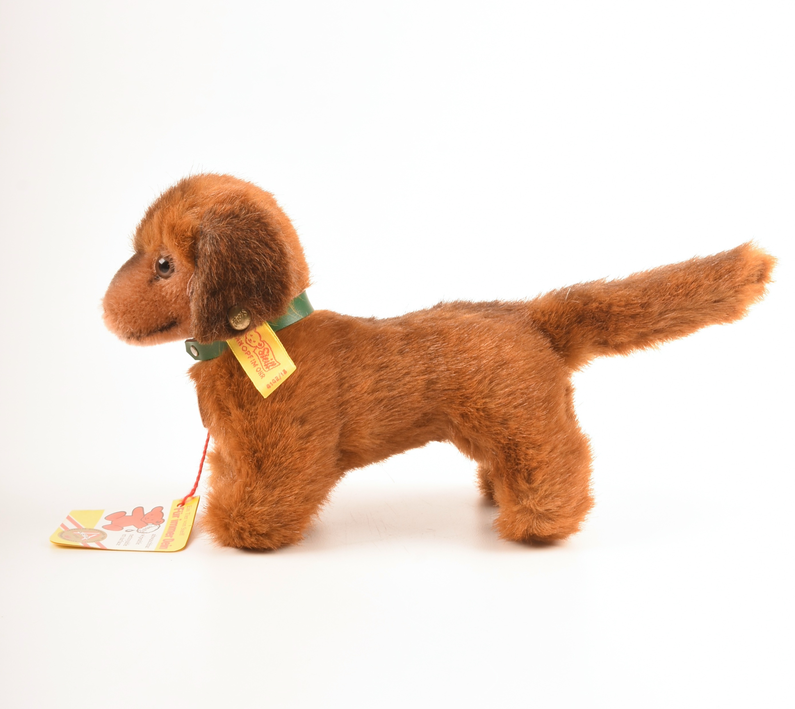 Steiff Mohair "Hexi" Dachsund with Button and Tag