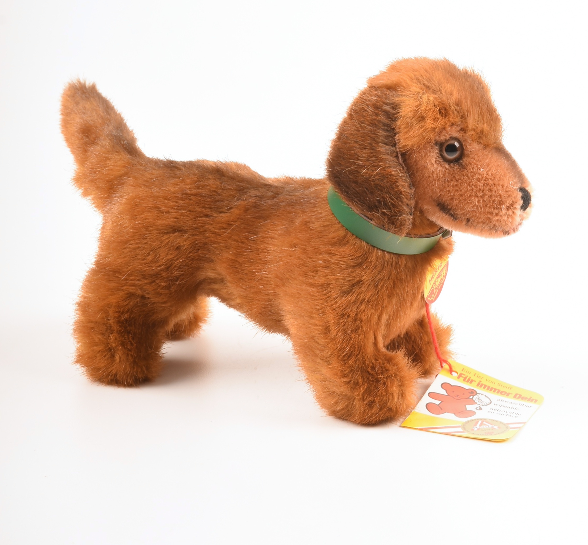 Steiff Mohair "Hexi" Dachsund with Button and Tag