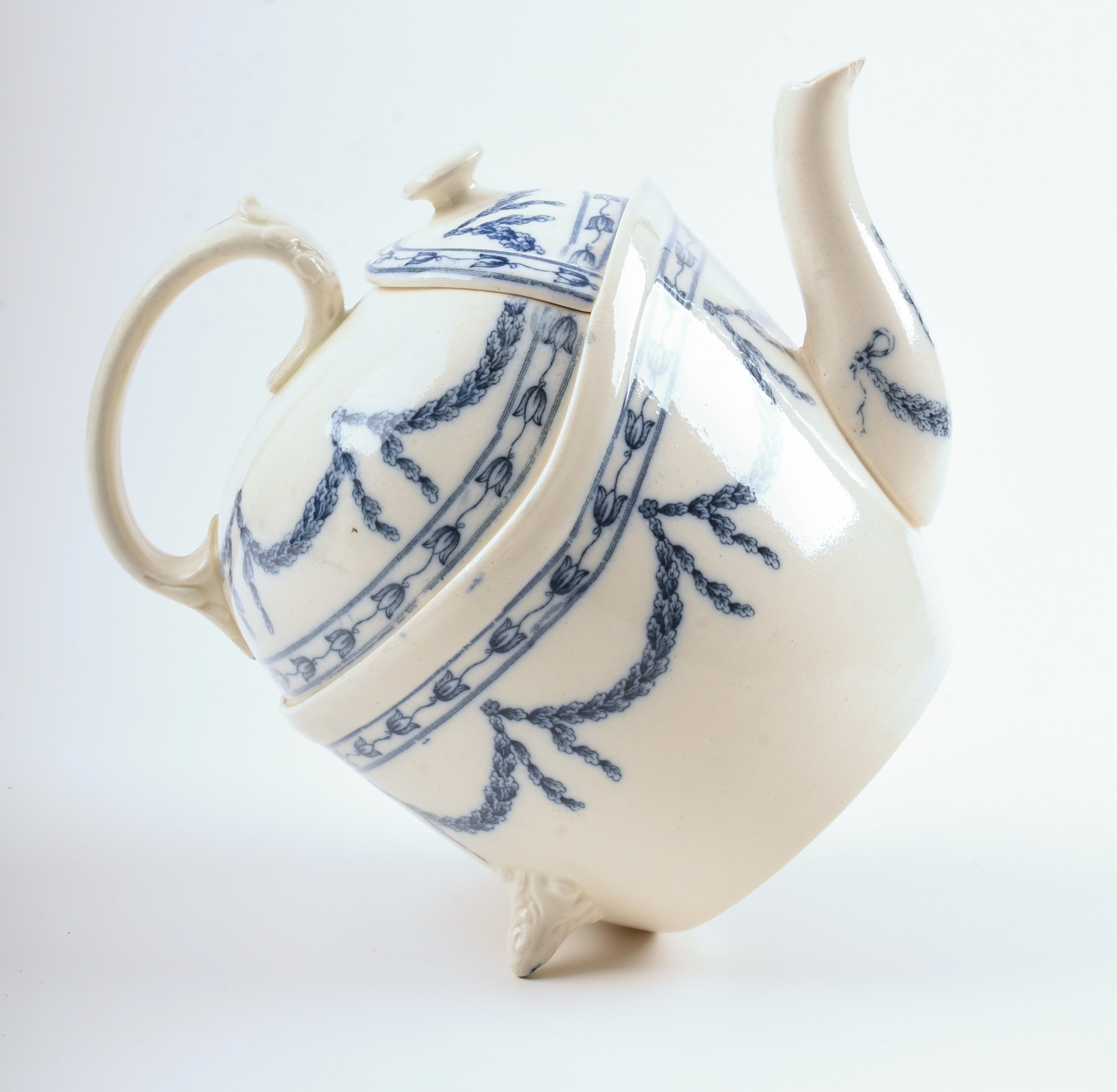 Early Wedgwood Blue and White Teapot