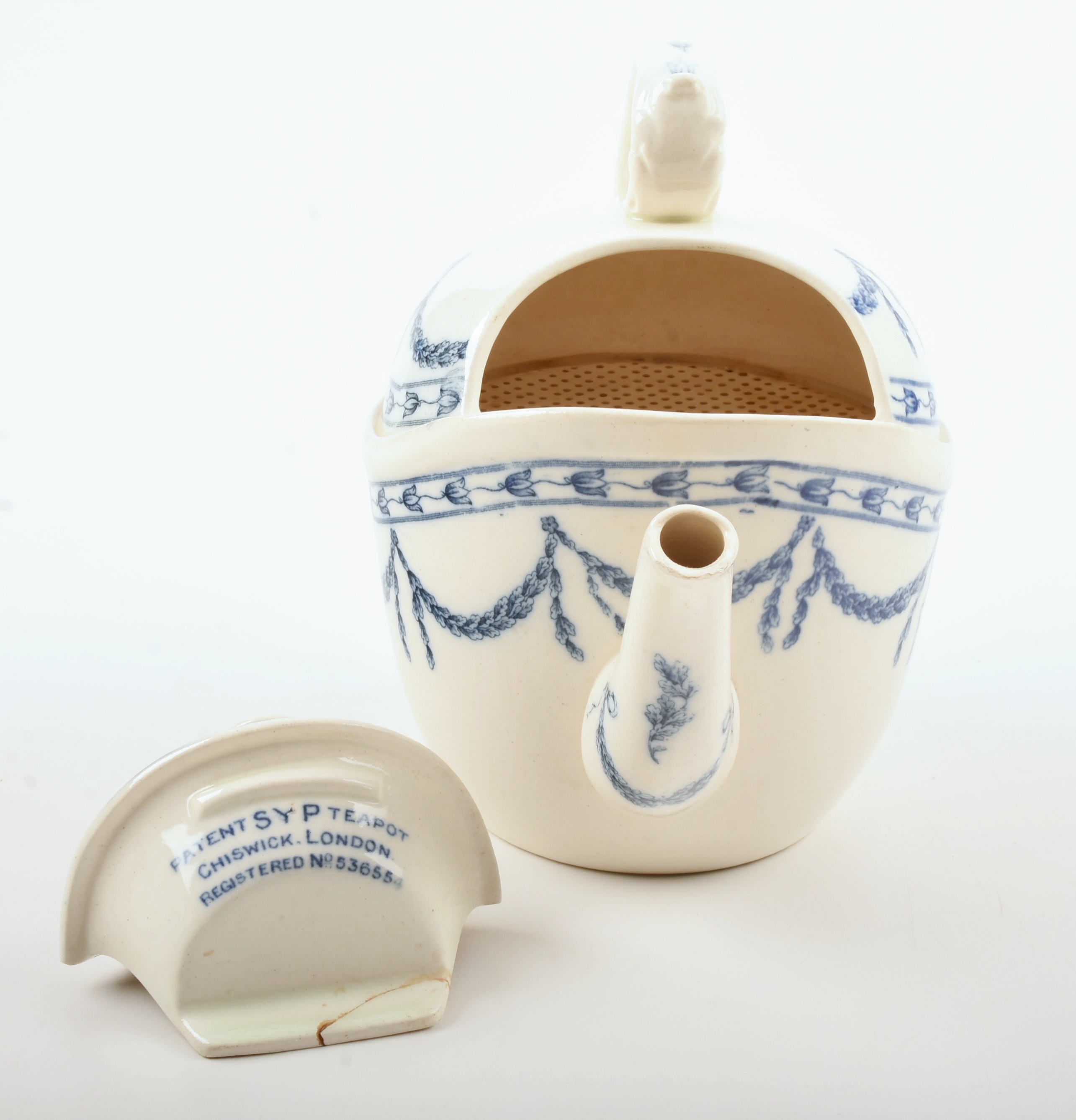 Early Wedgwood Blue and White Teapot