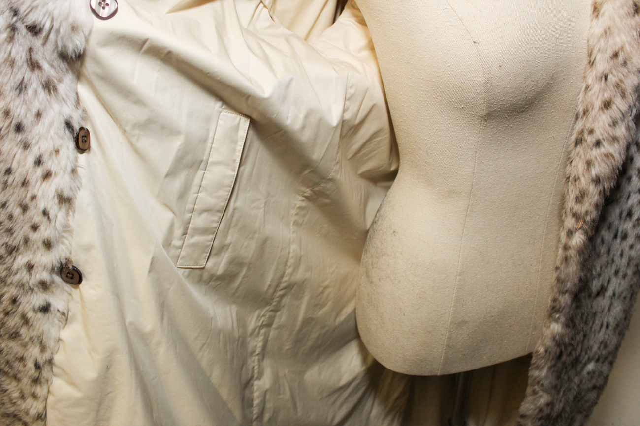 Vintage Faux Snow Leopard Fur Jacket