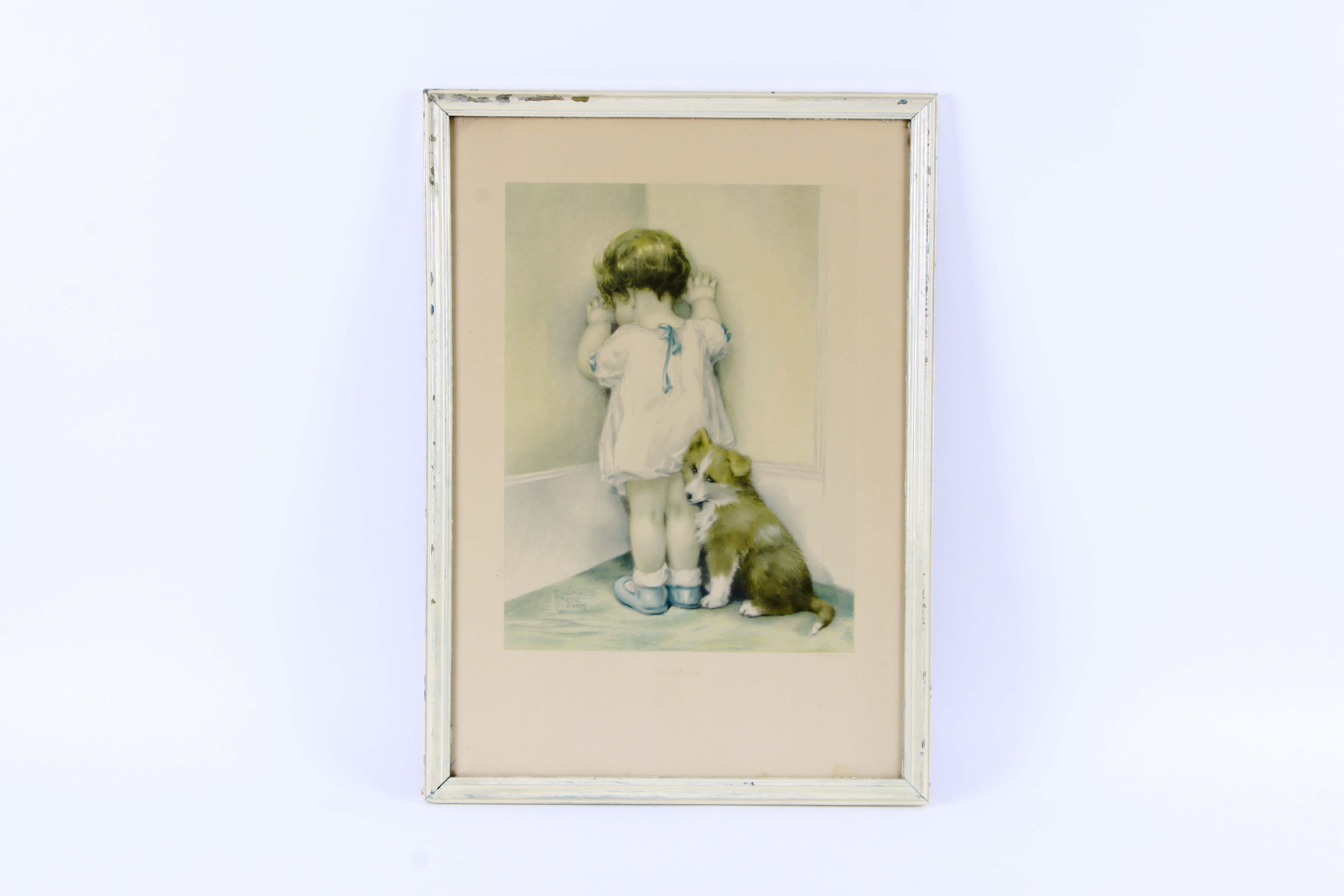 Bessie Pease Gutmann Offset Lithograph "In Disgrace"