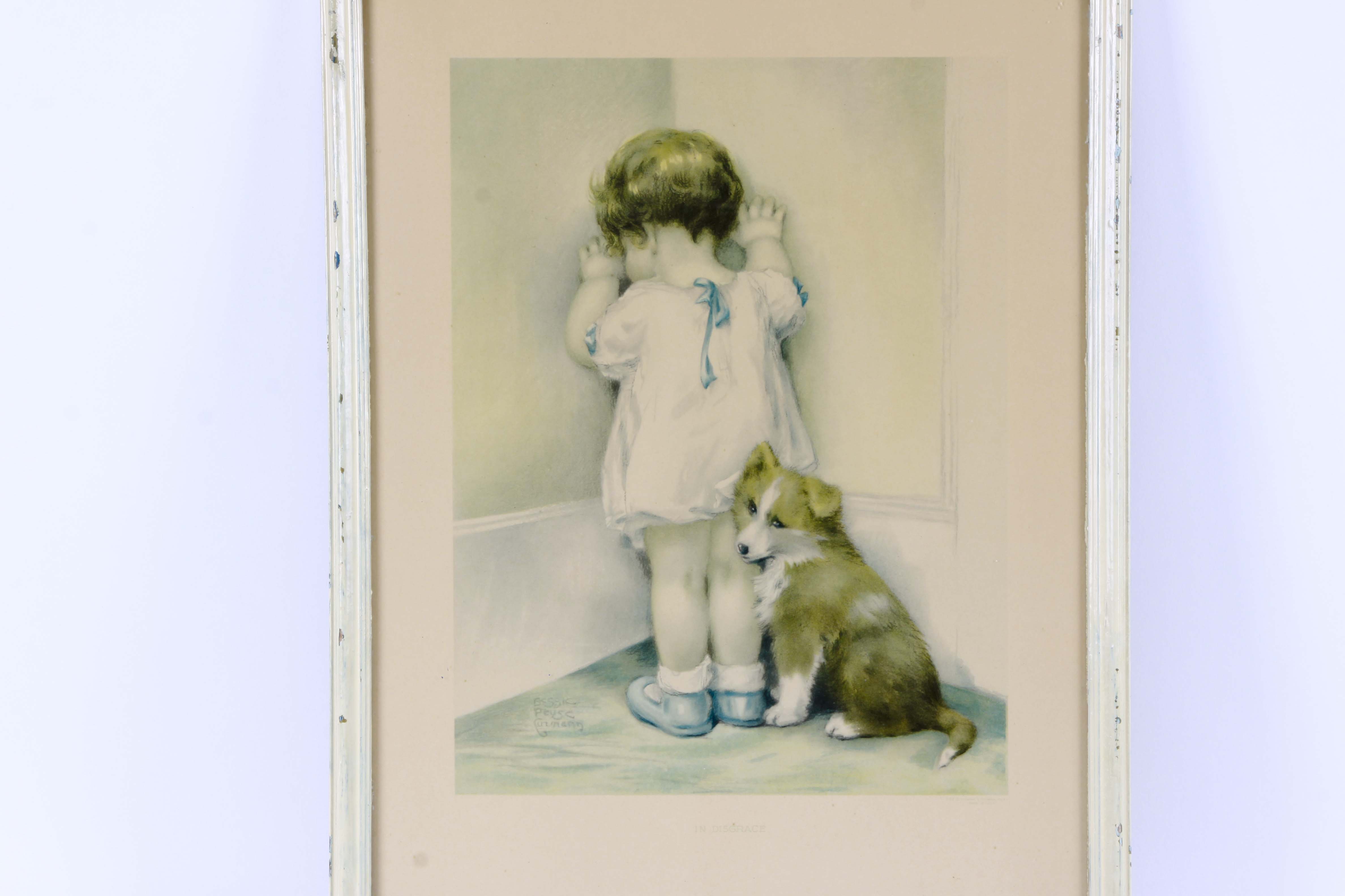 Bessie Pease Gutmann Offset Lithograph "In Disgrace"