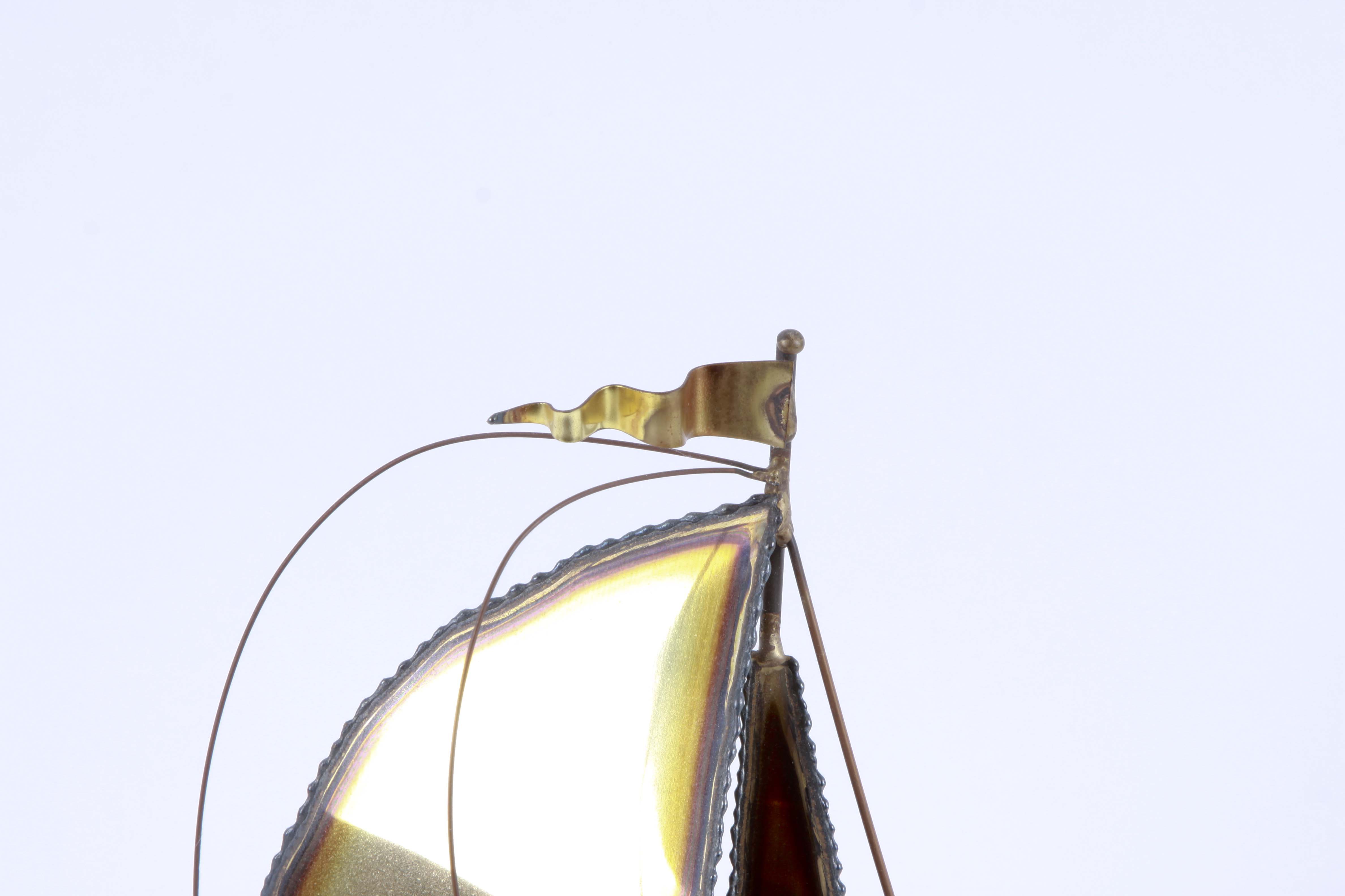 Don DeMott Brass Sailboat Sculpture
