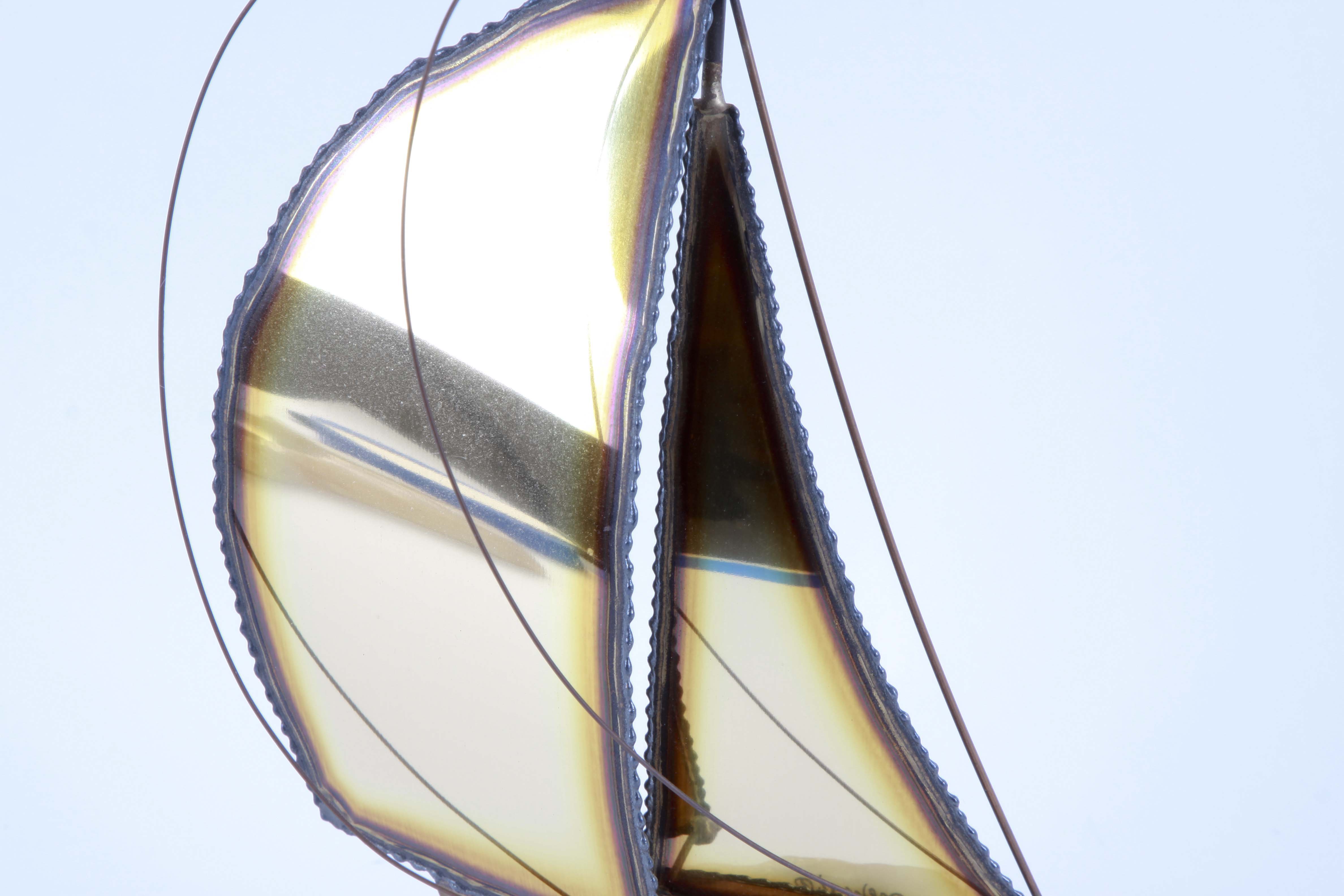 Don DeMott Brass Sailboat Sculpture