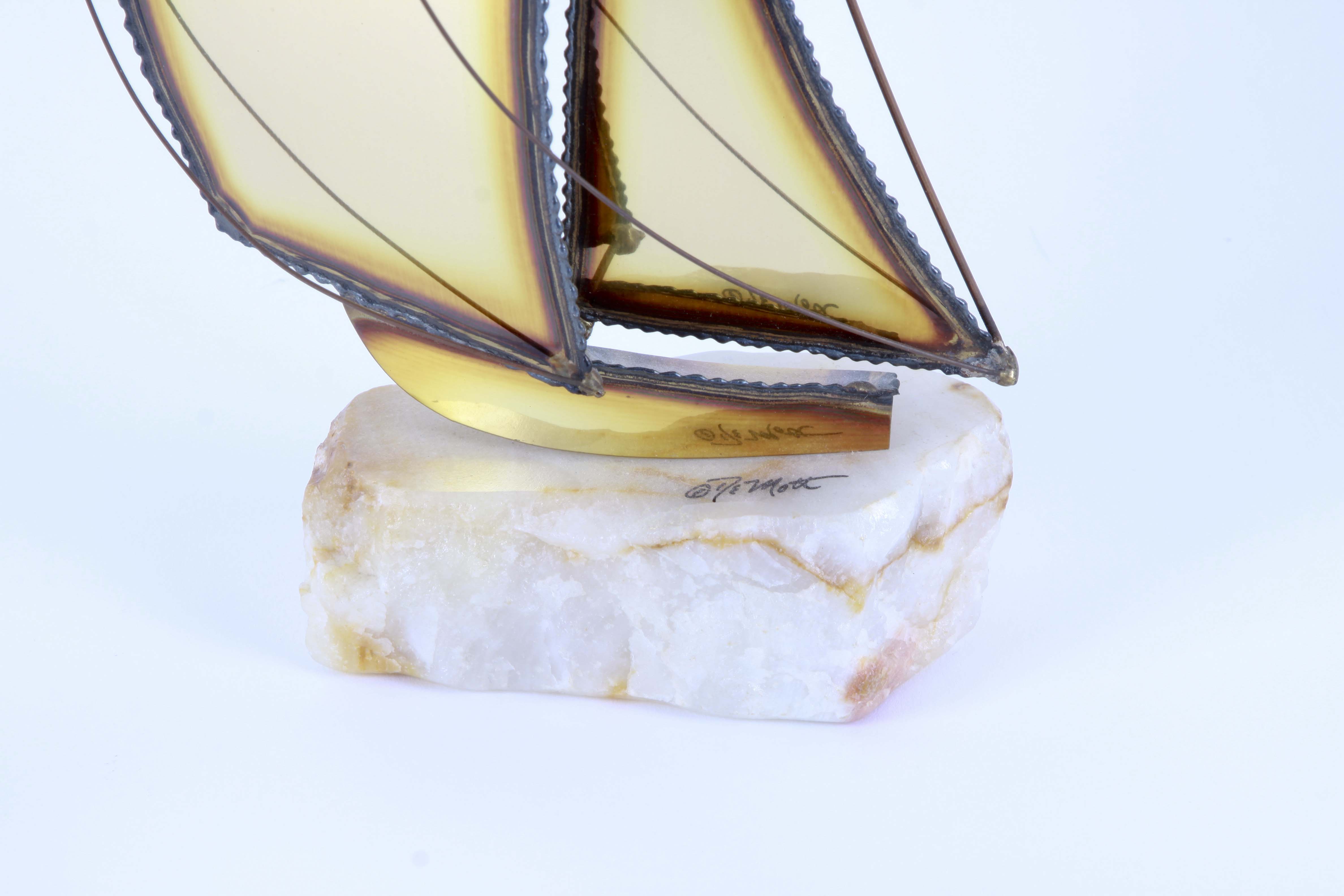 Don DeMott Brass Sailboat Sculpture