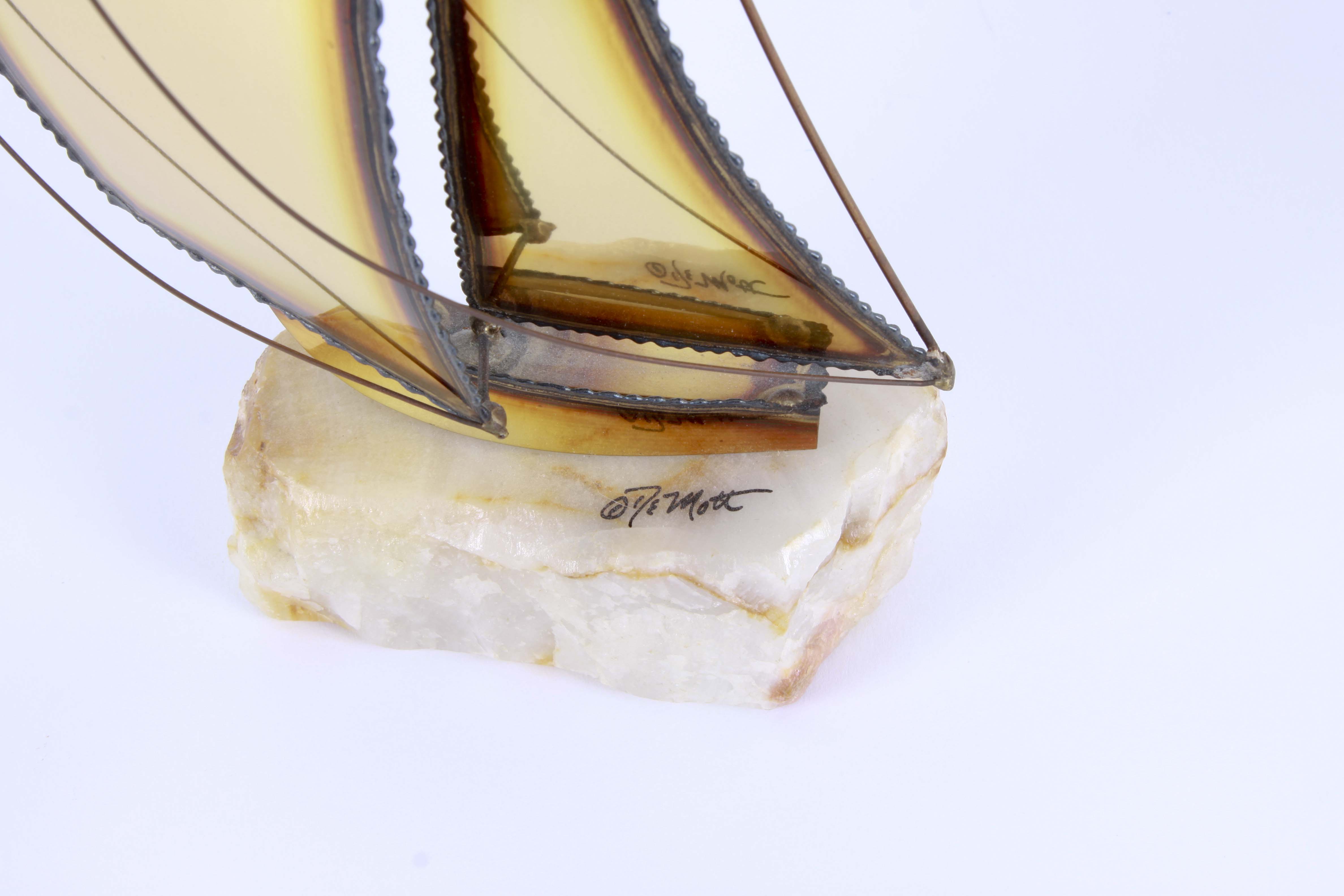 Don DeMott Brass Sailboat Sculpture