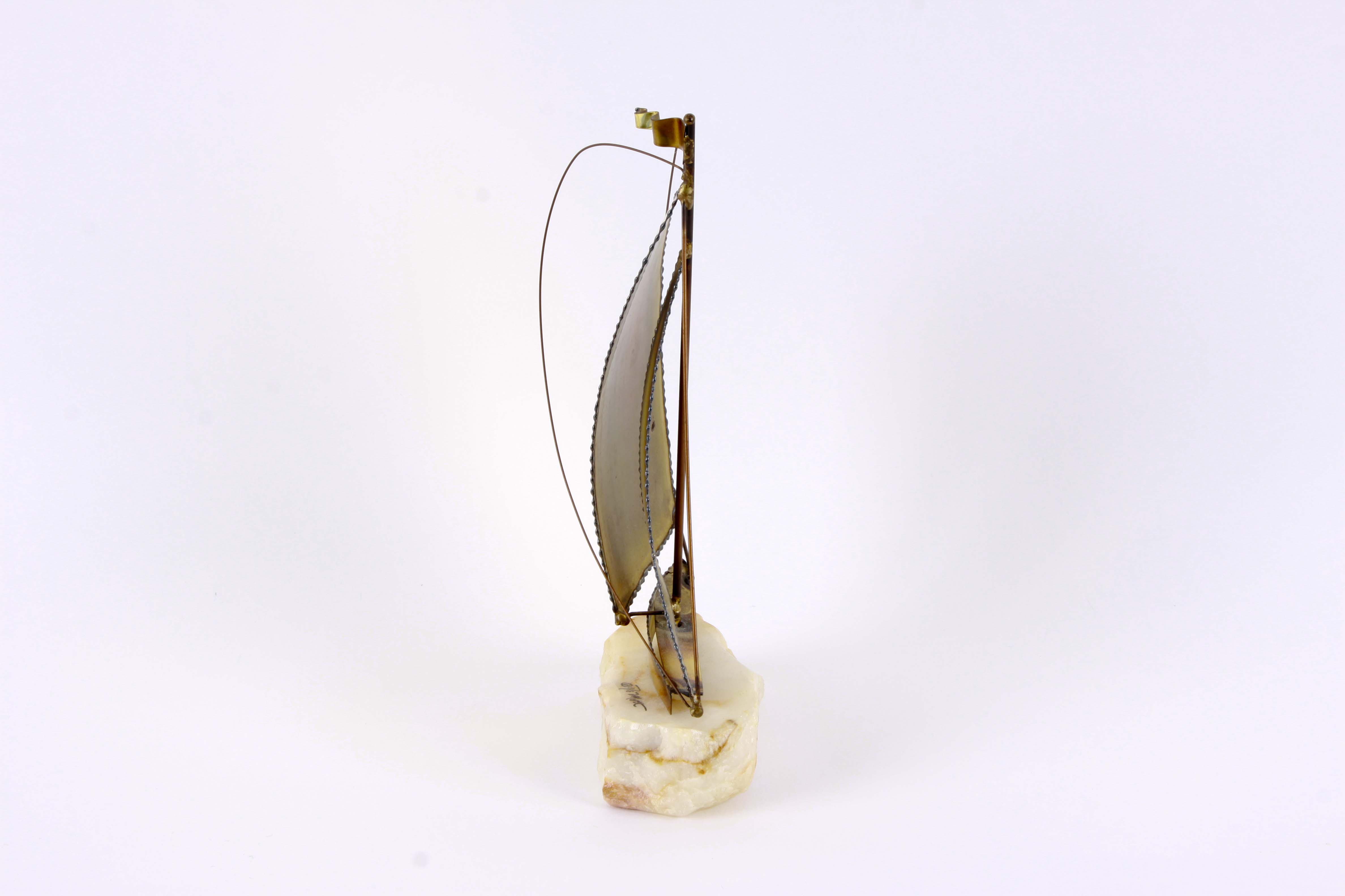 Don DeMott Brass Sailboat Sculpture