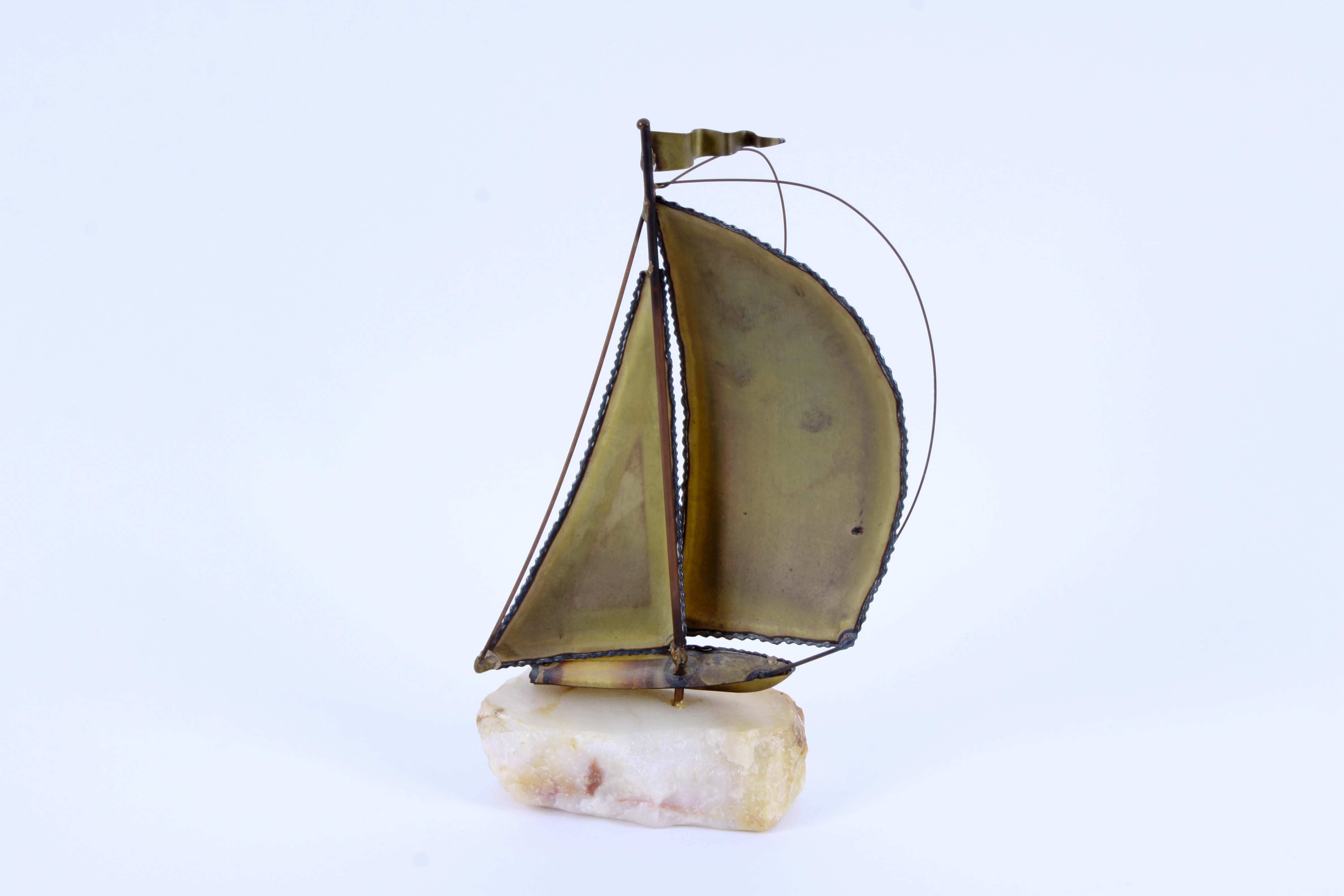 Don DeMott Brass Sailboat Sculpture