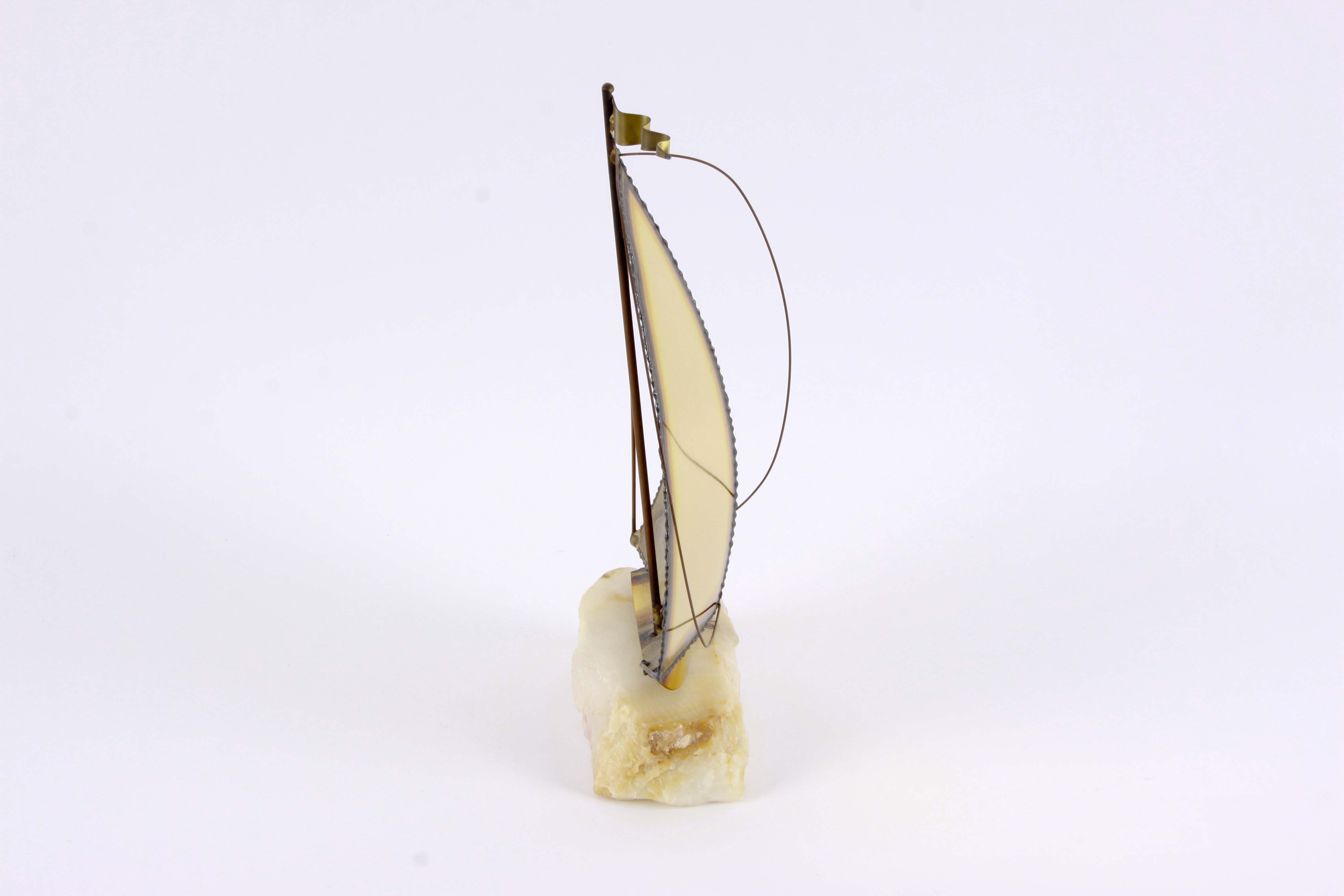 Don DeMott Brass Sailboat Sculpture