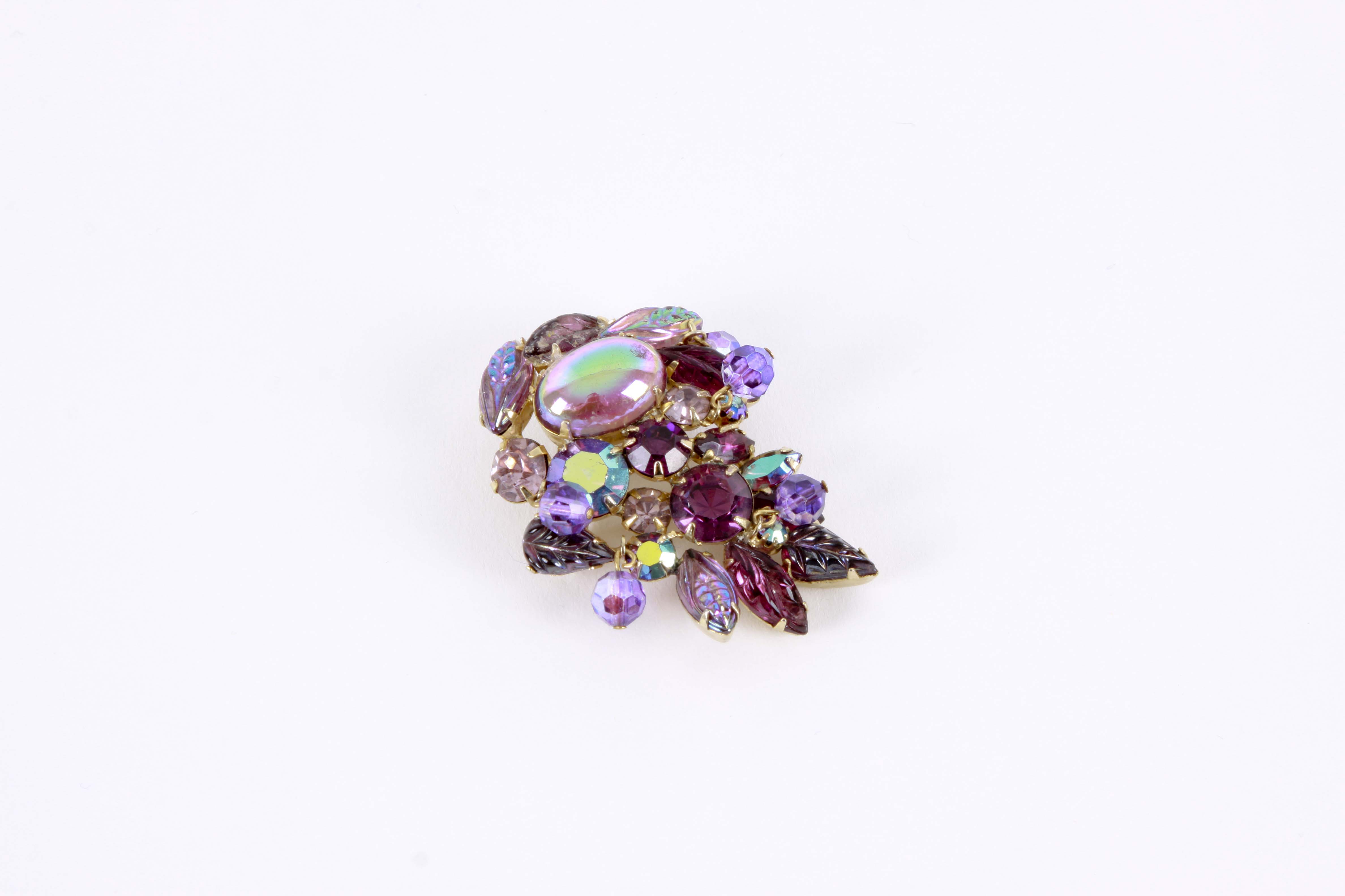 Weiss Purple Cluster Brooch
