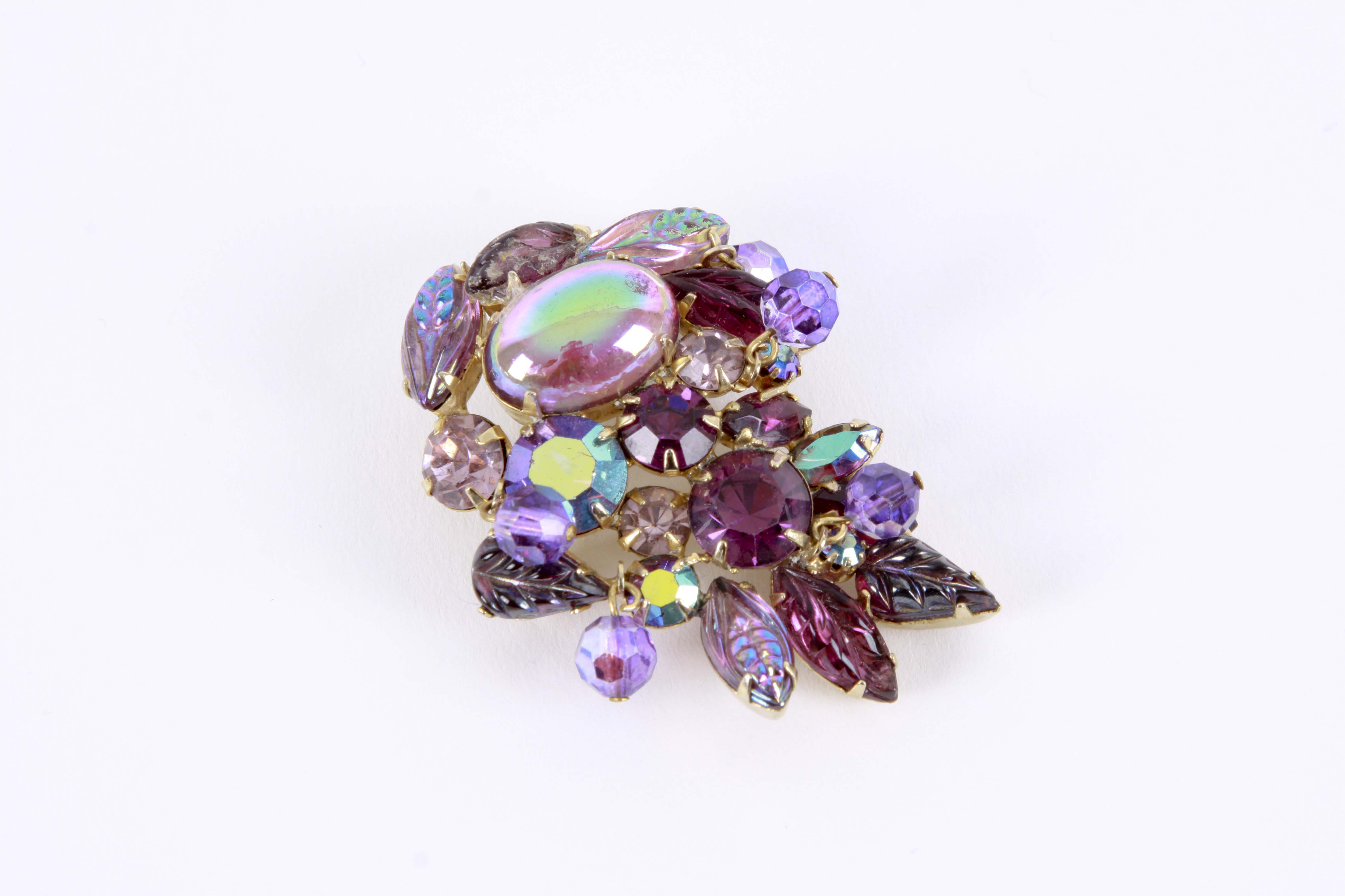 Weiss Purple Cluster Brooch