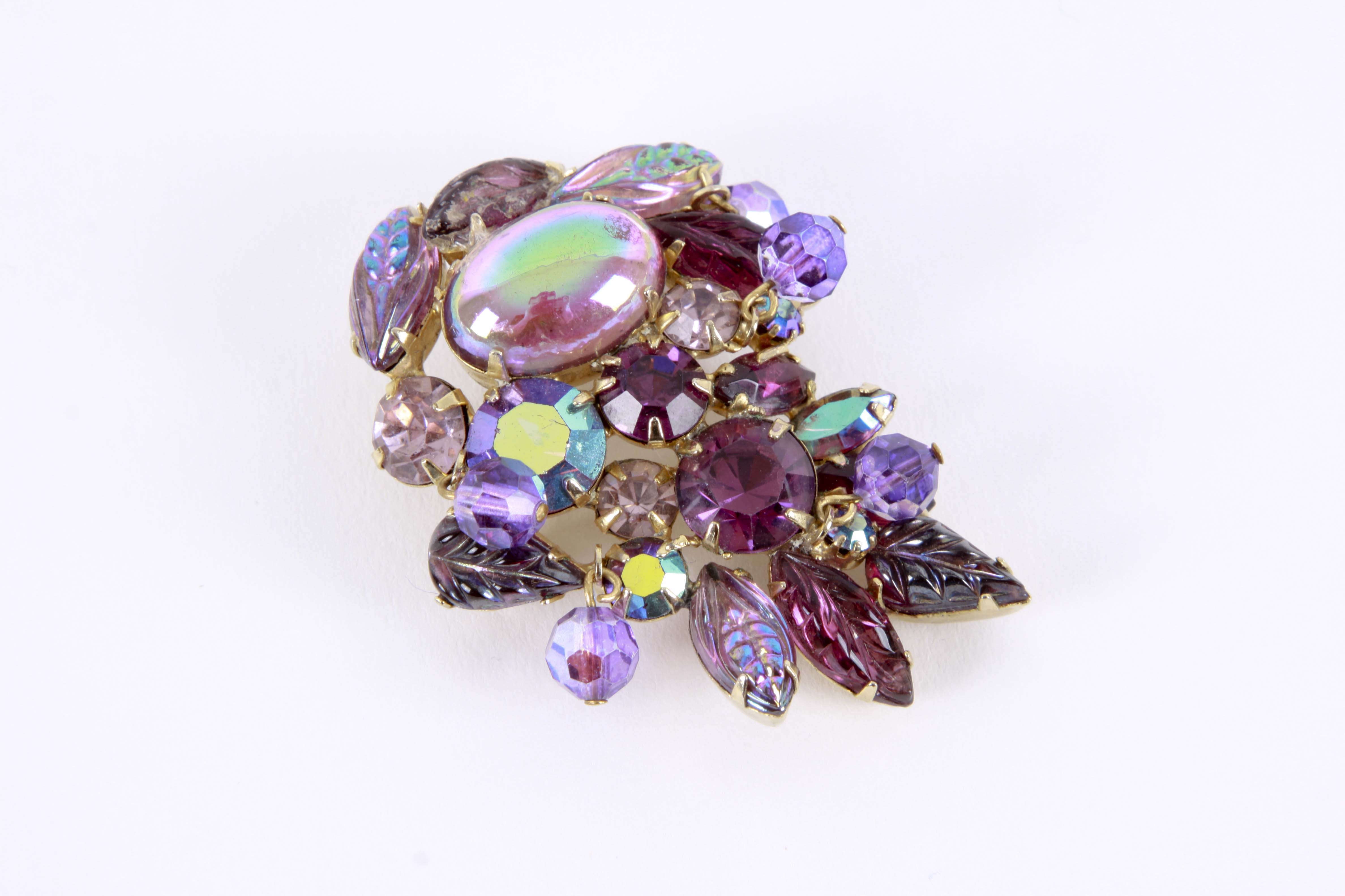 Weiss Purple Cluster Brooch