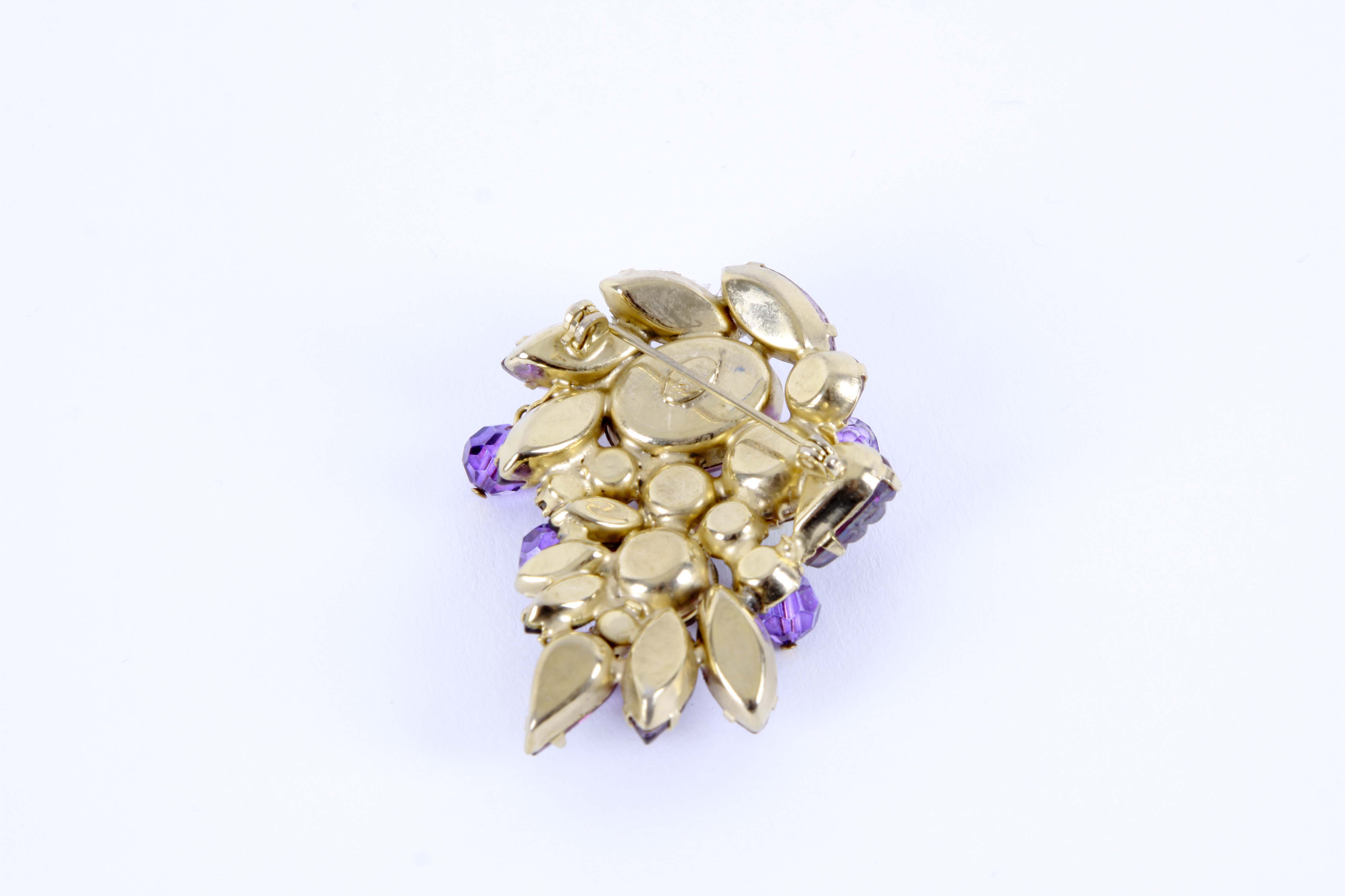 Weiss Purple Cluster Brooch