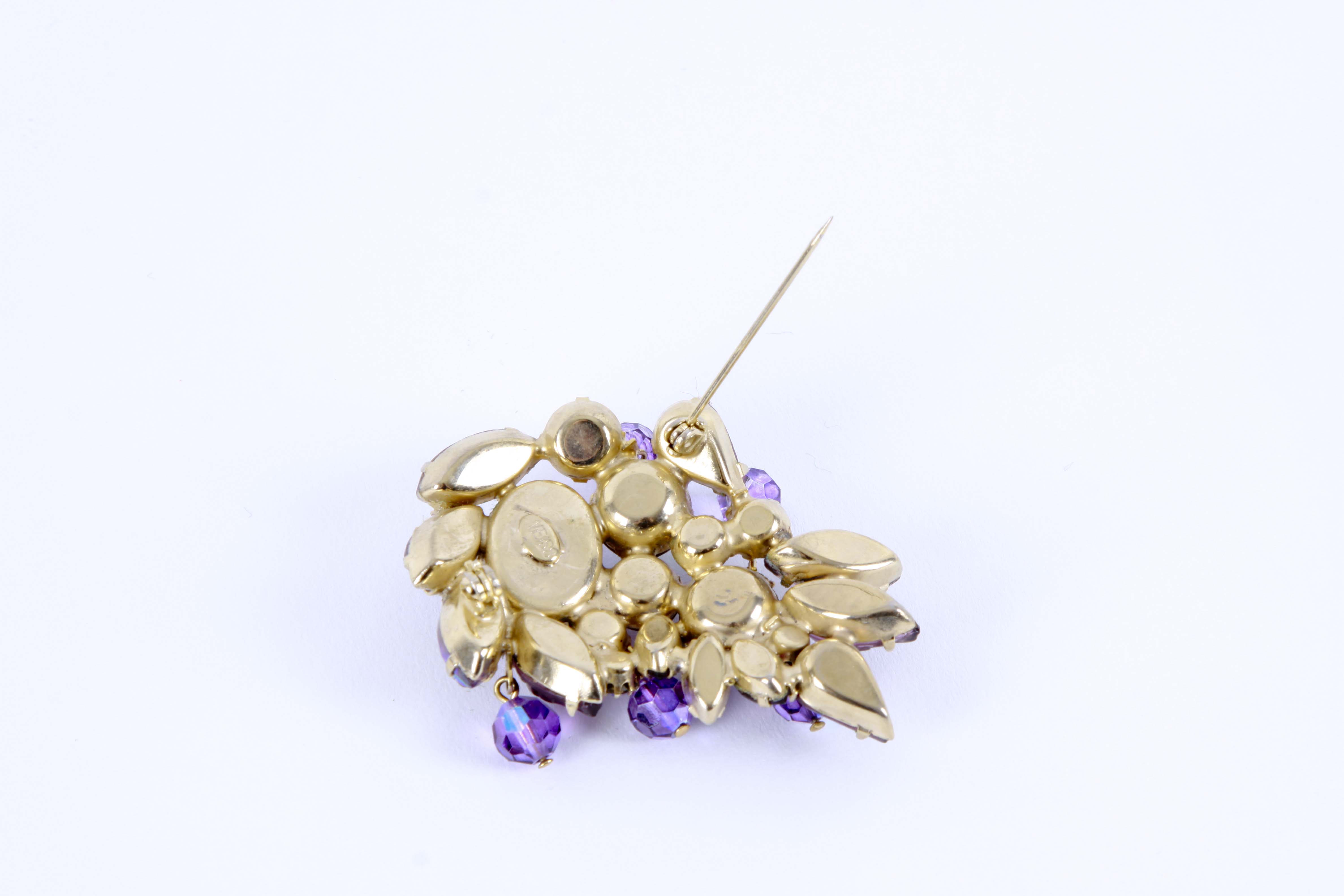 Weiss Purple Cluster Brooch