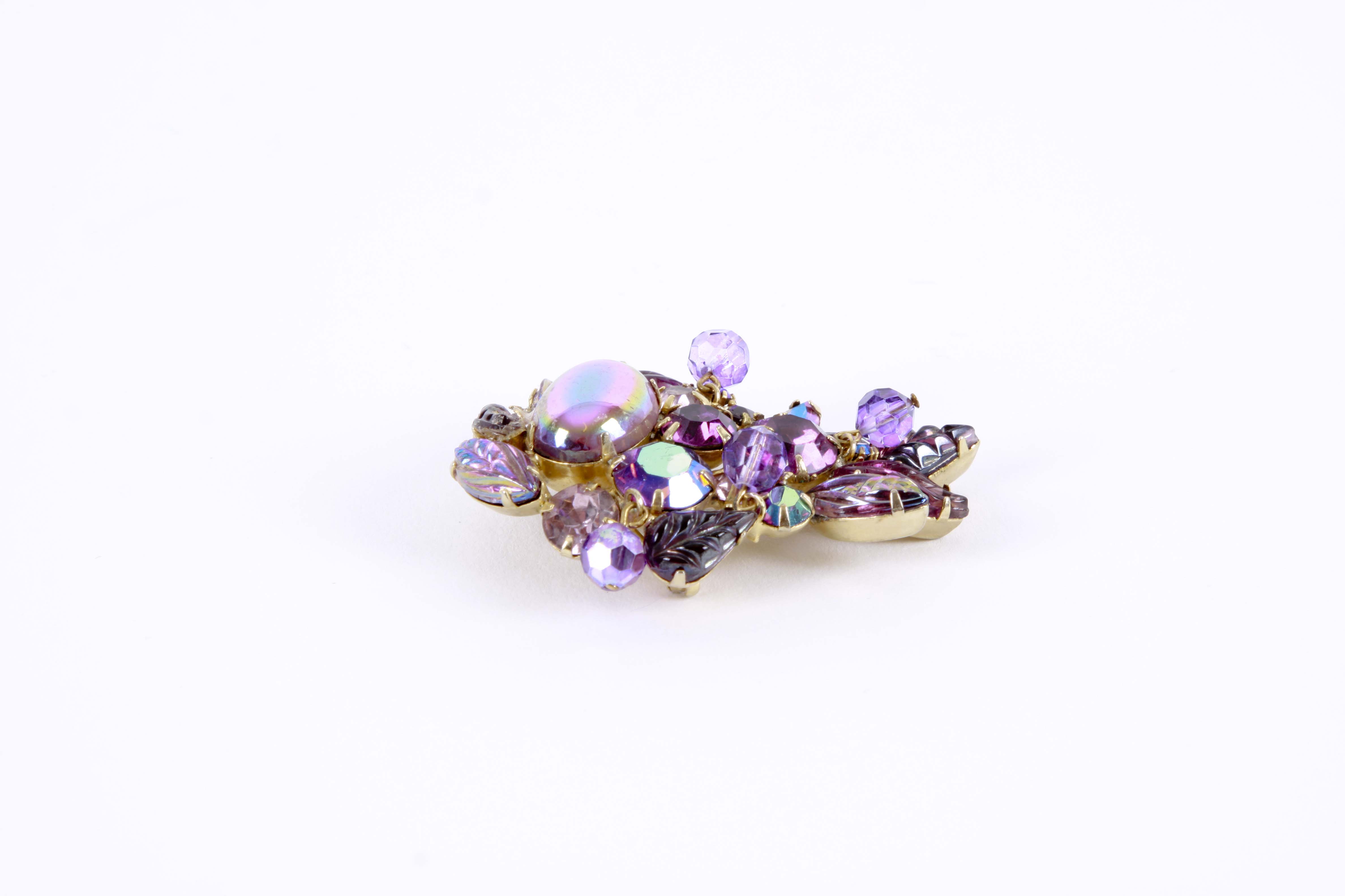 Weiss Purple Cluster Brooch