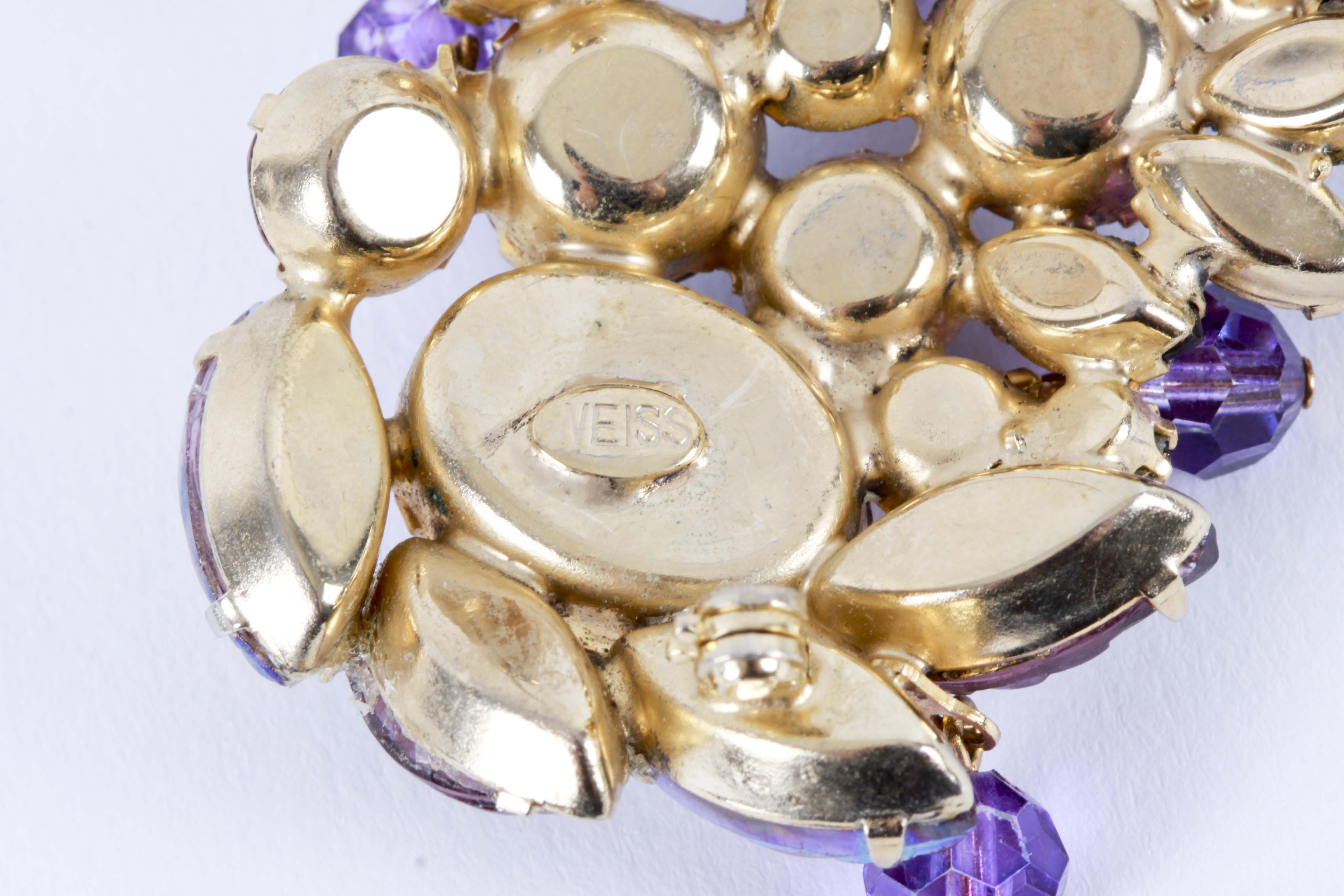 Weiss Purple Cluster Brooch