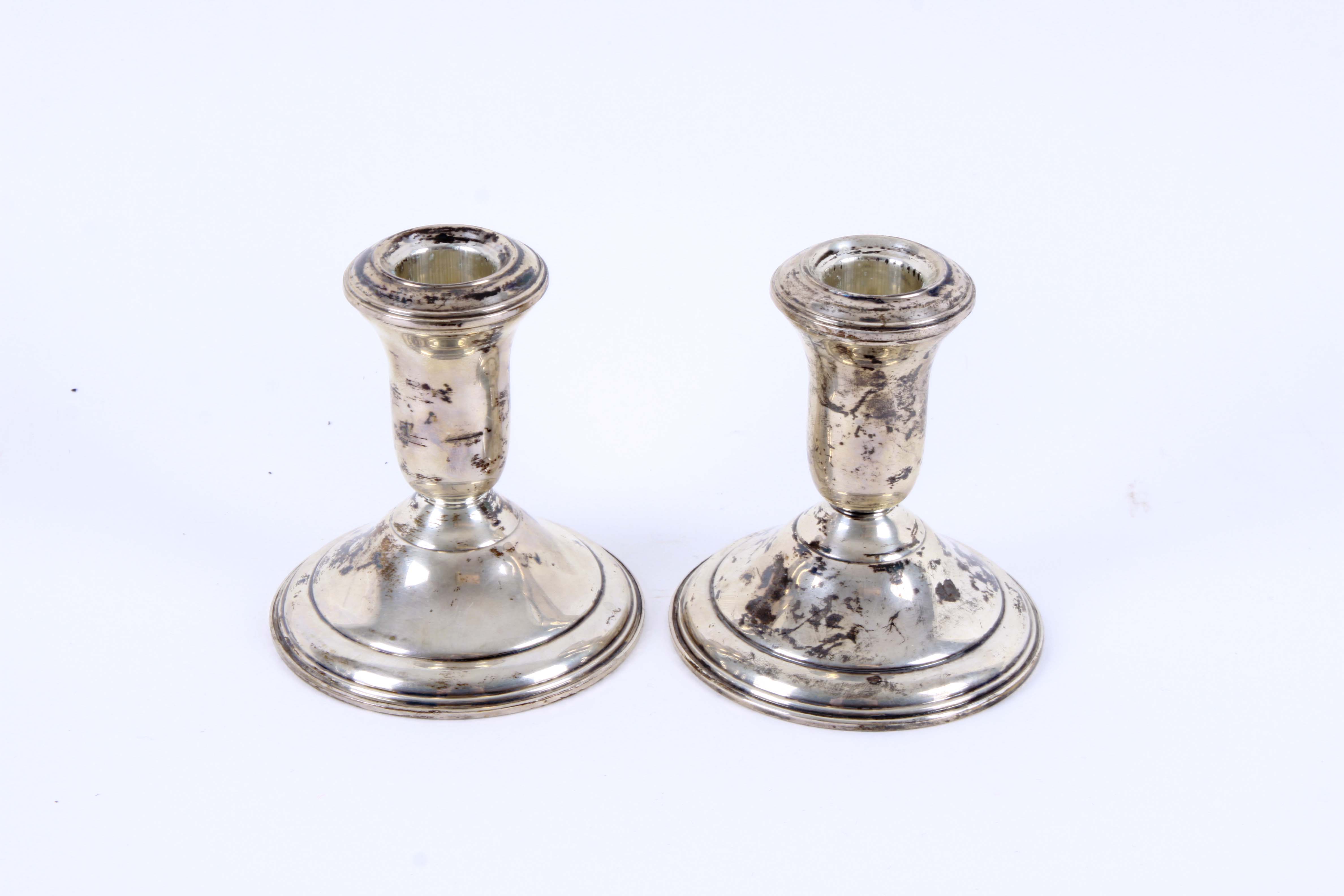Weighted Sterling Silver Candlesticks and Salt and Pepper Shakers