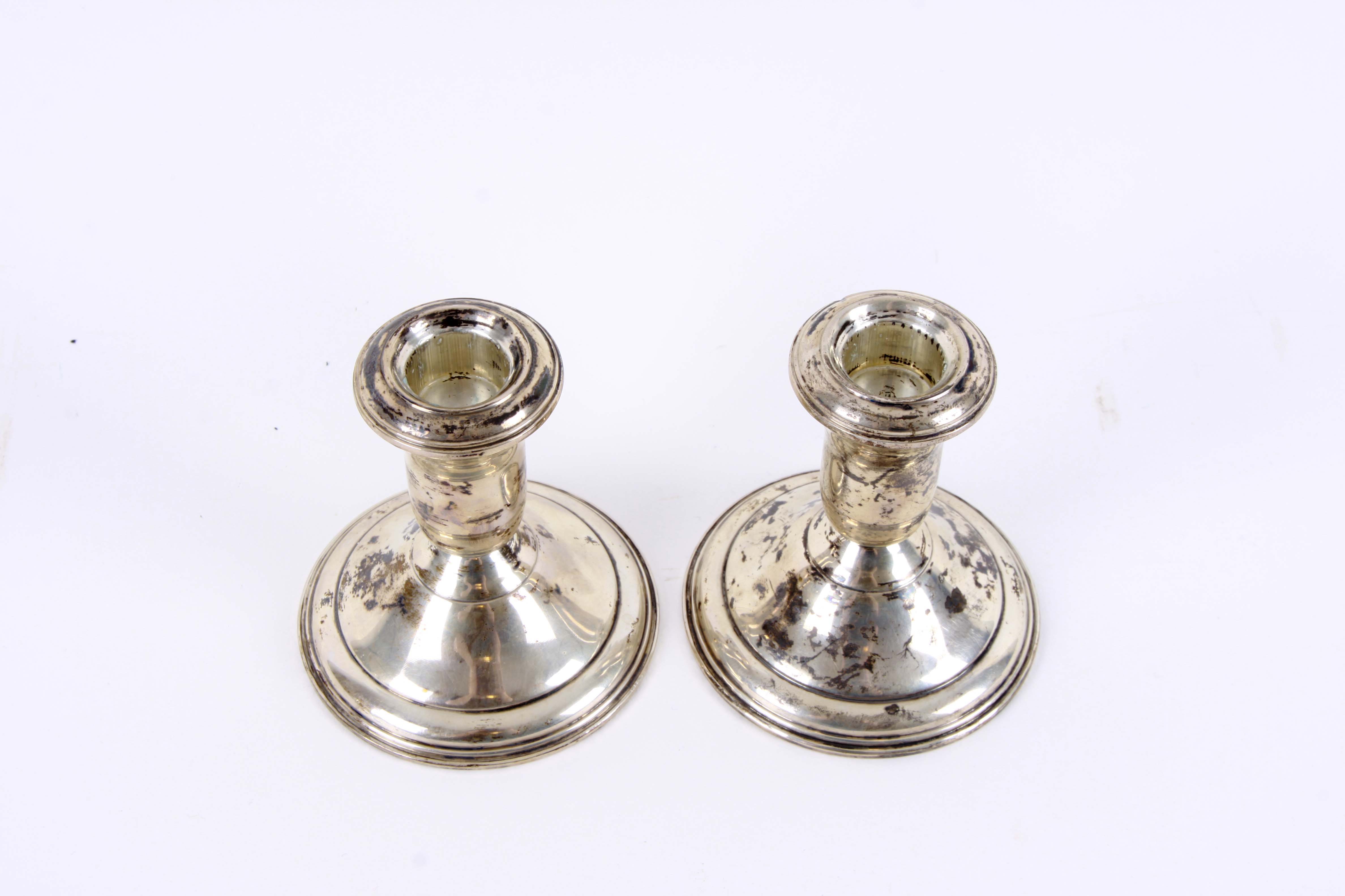 Weighted Sterling Silver Candlesticks and Salt and Pepper Shakers