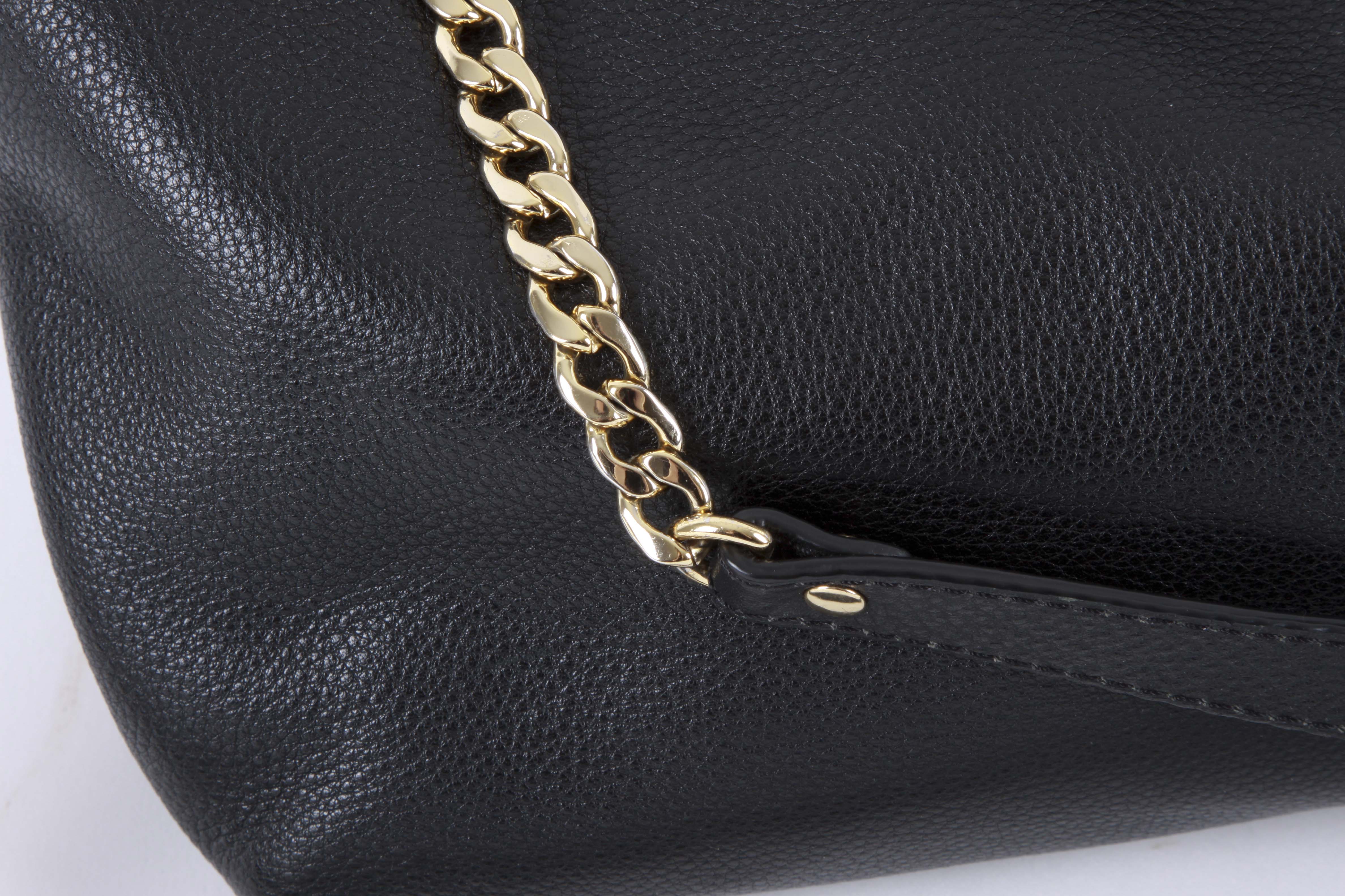 Michael Kors Black Leather Bucket Bag