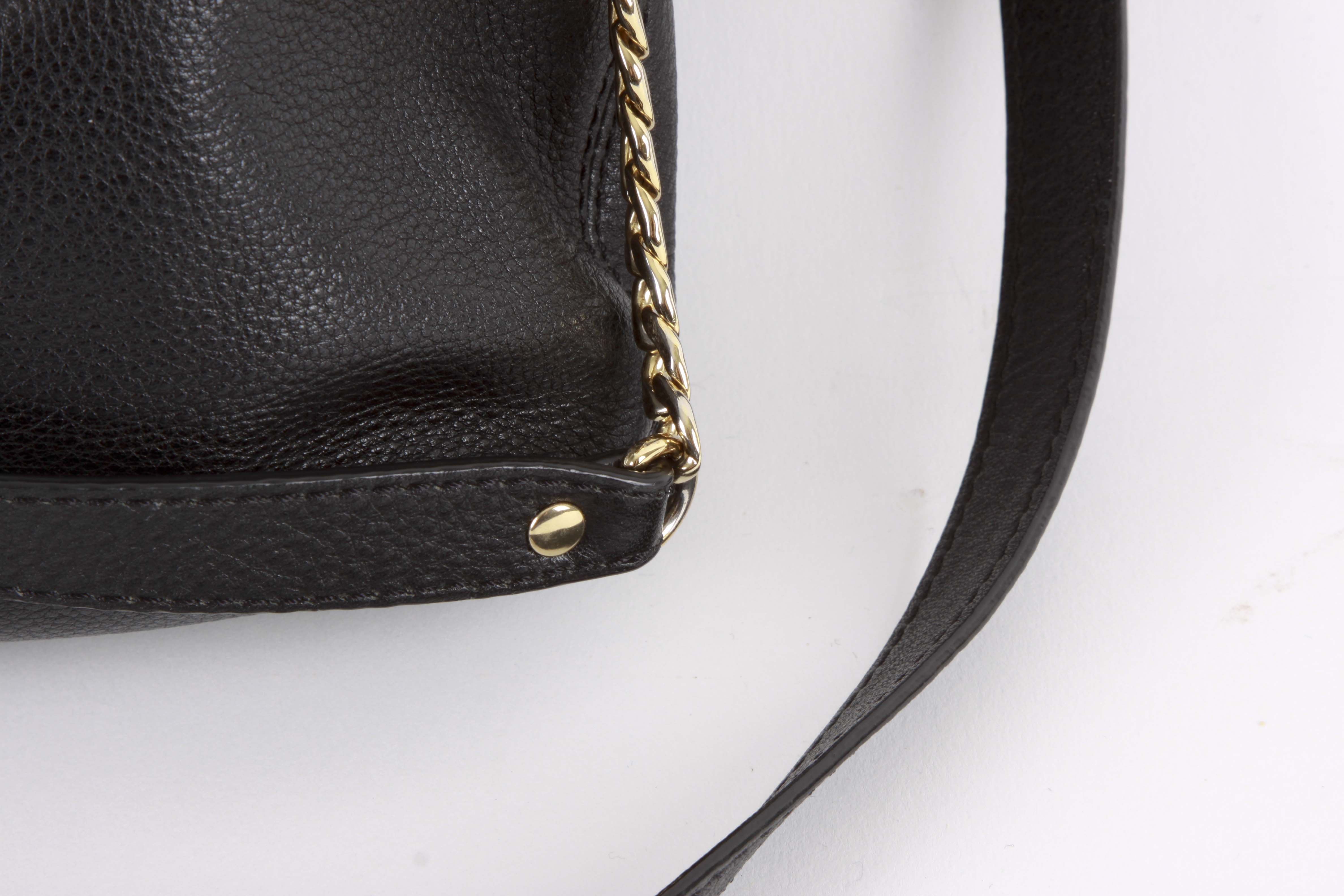 Michael Kors Black Leather Bucket Bag