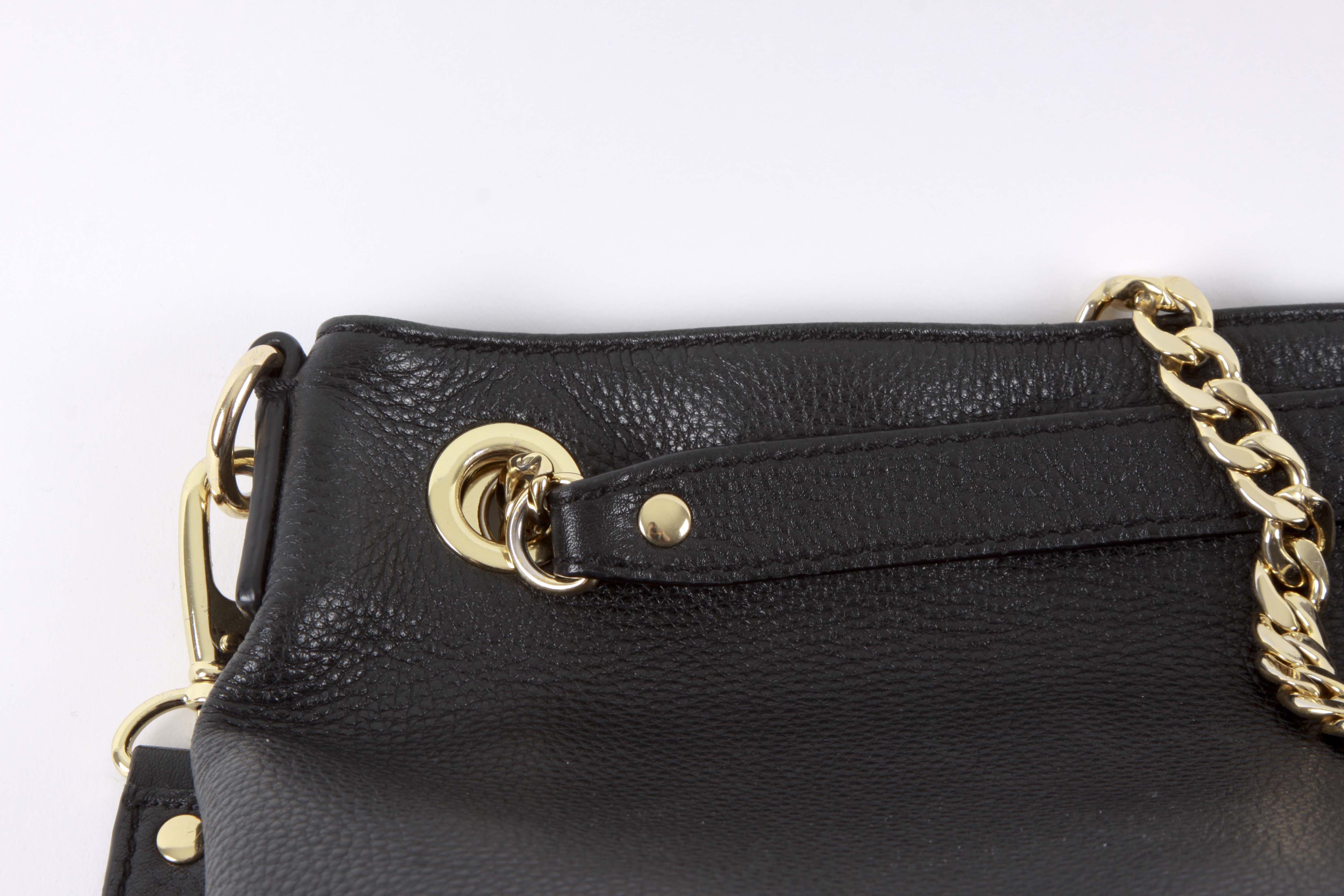 Michael Kors Black Leather Bucket Bag