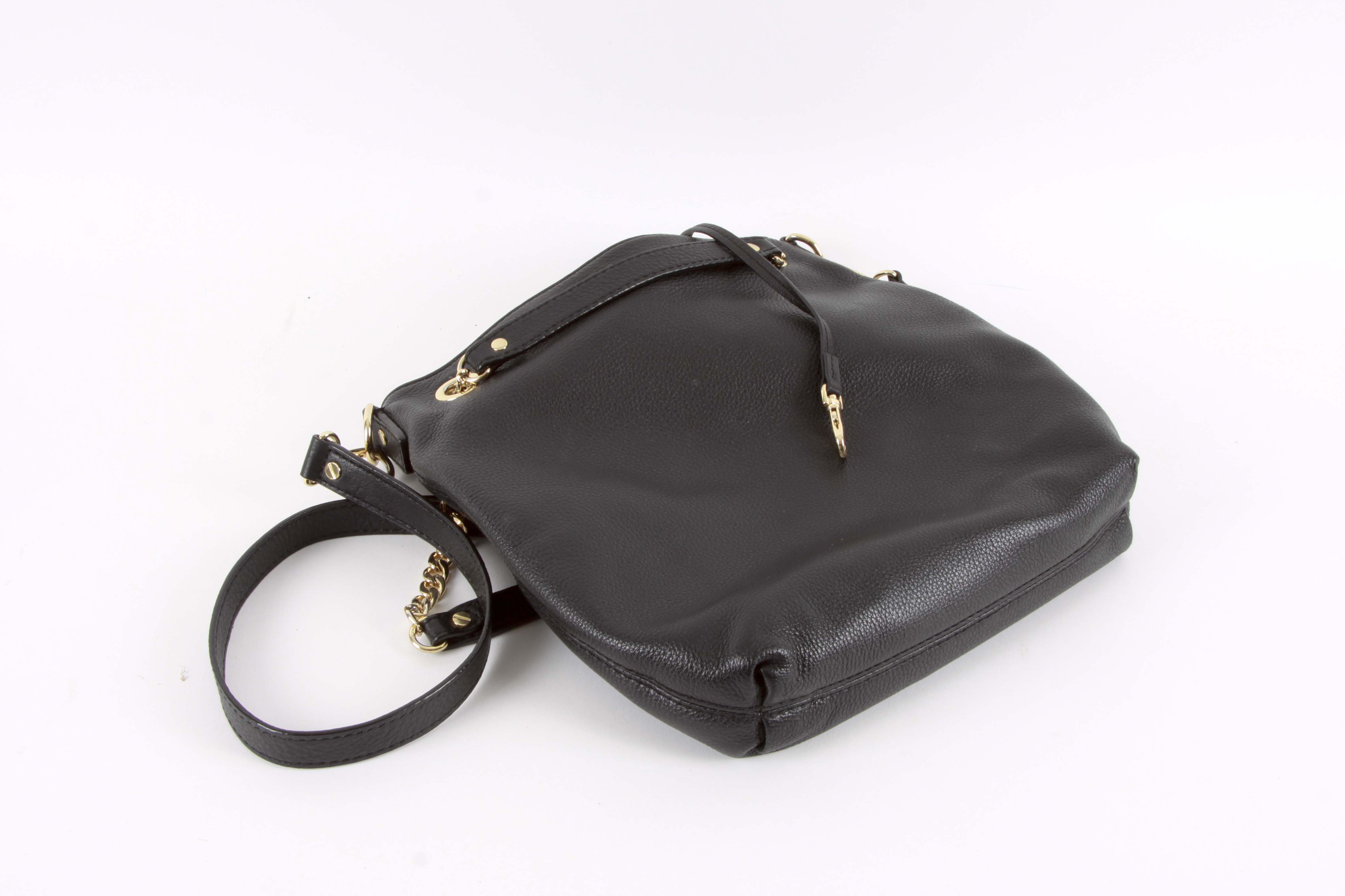 Michael Kors Black Leather Bucket Bag
