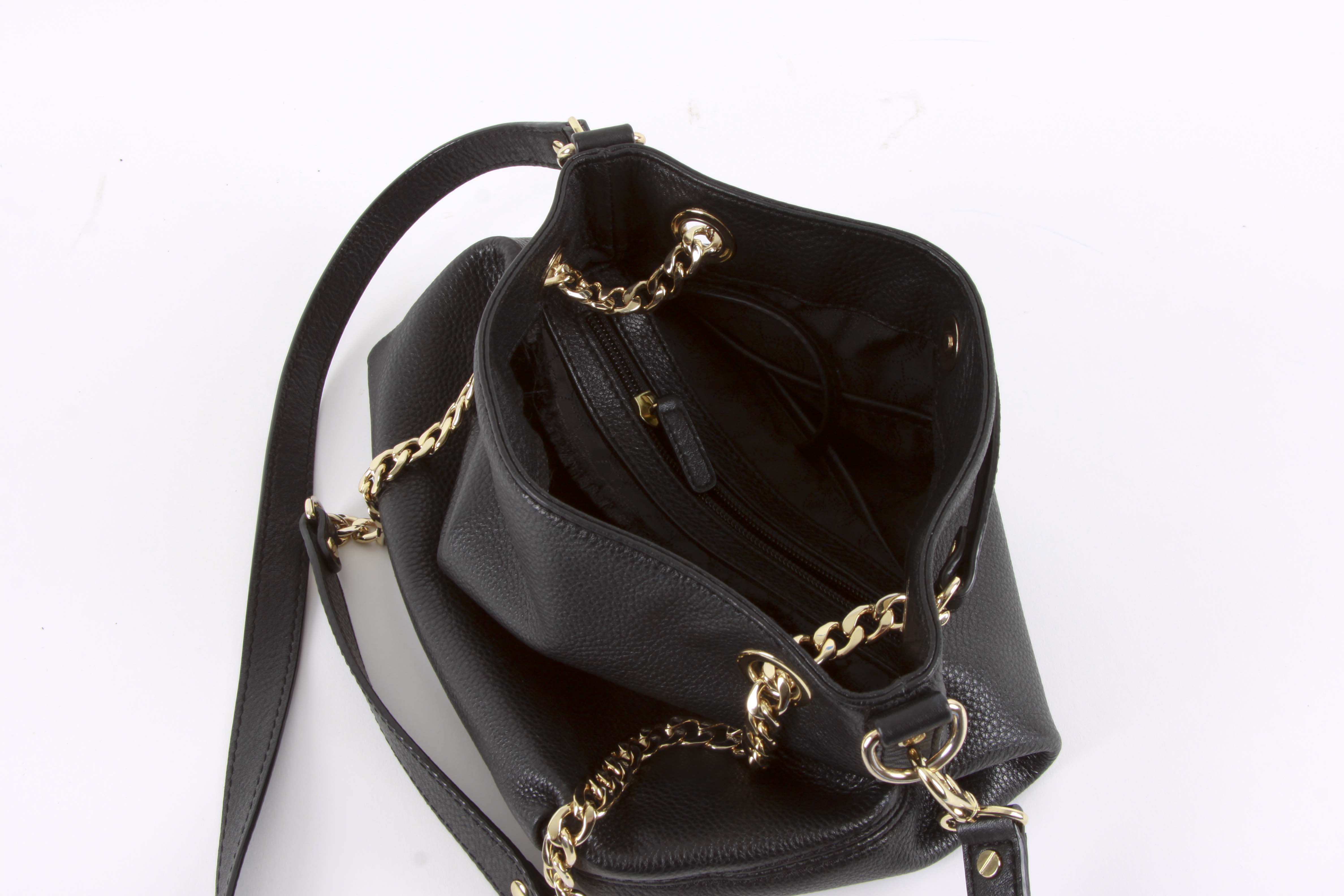 Michael Kors Black Leather Bucket Bag