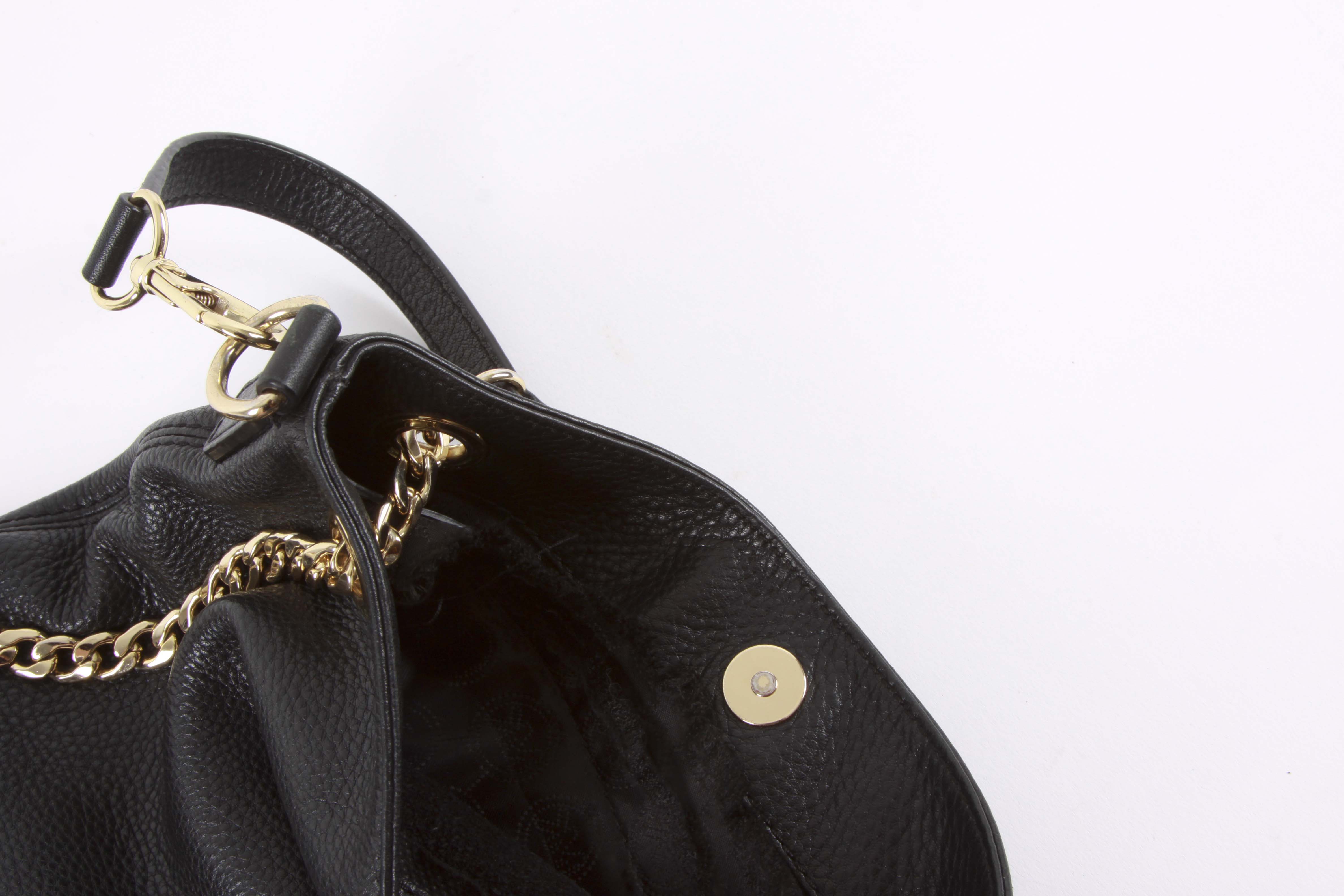 Michael Kors Black Leather Bucket Bag