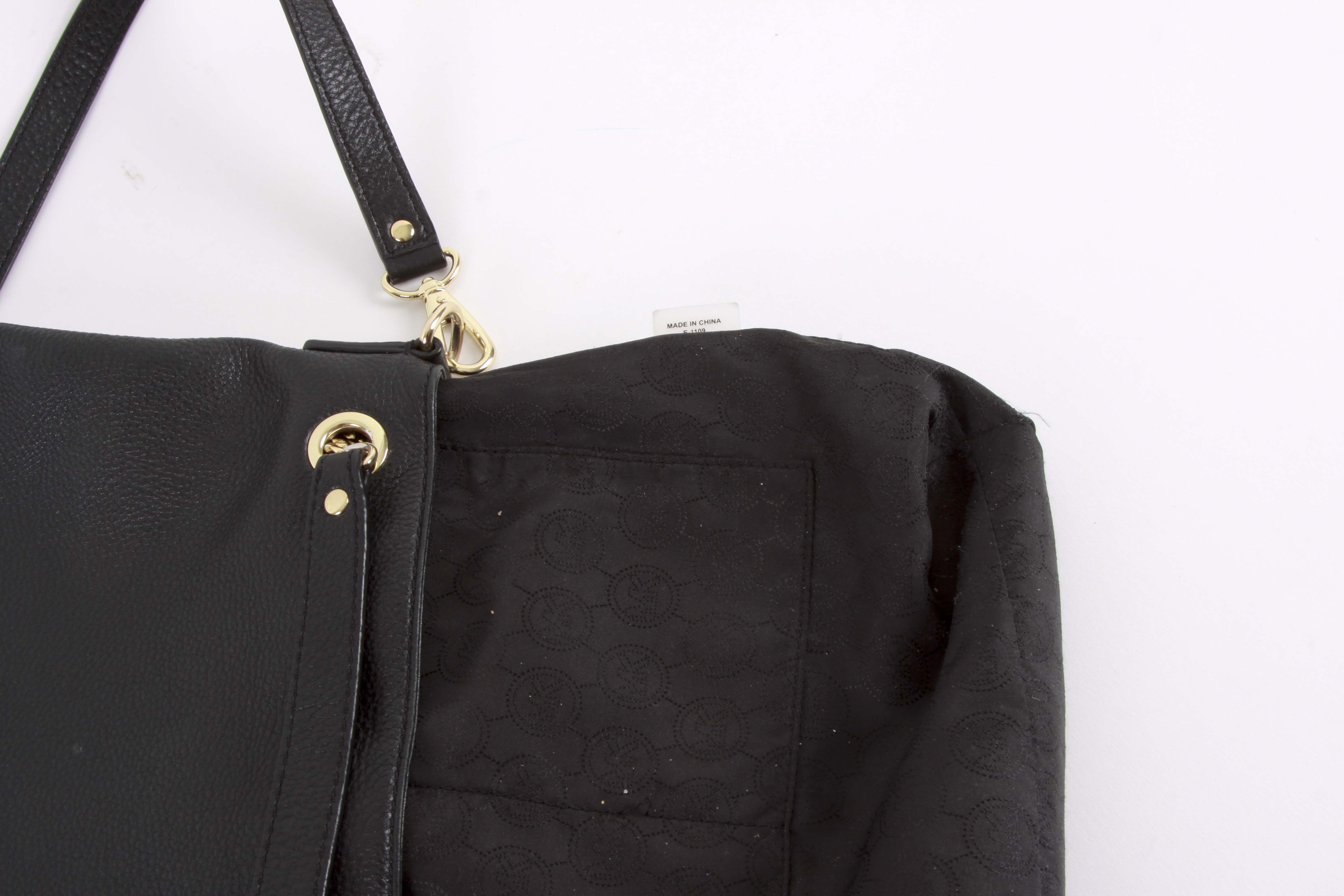 Michael Kors Black Leather Bucket Bag