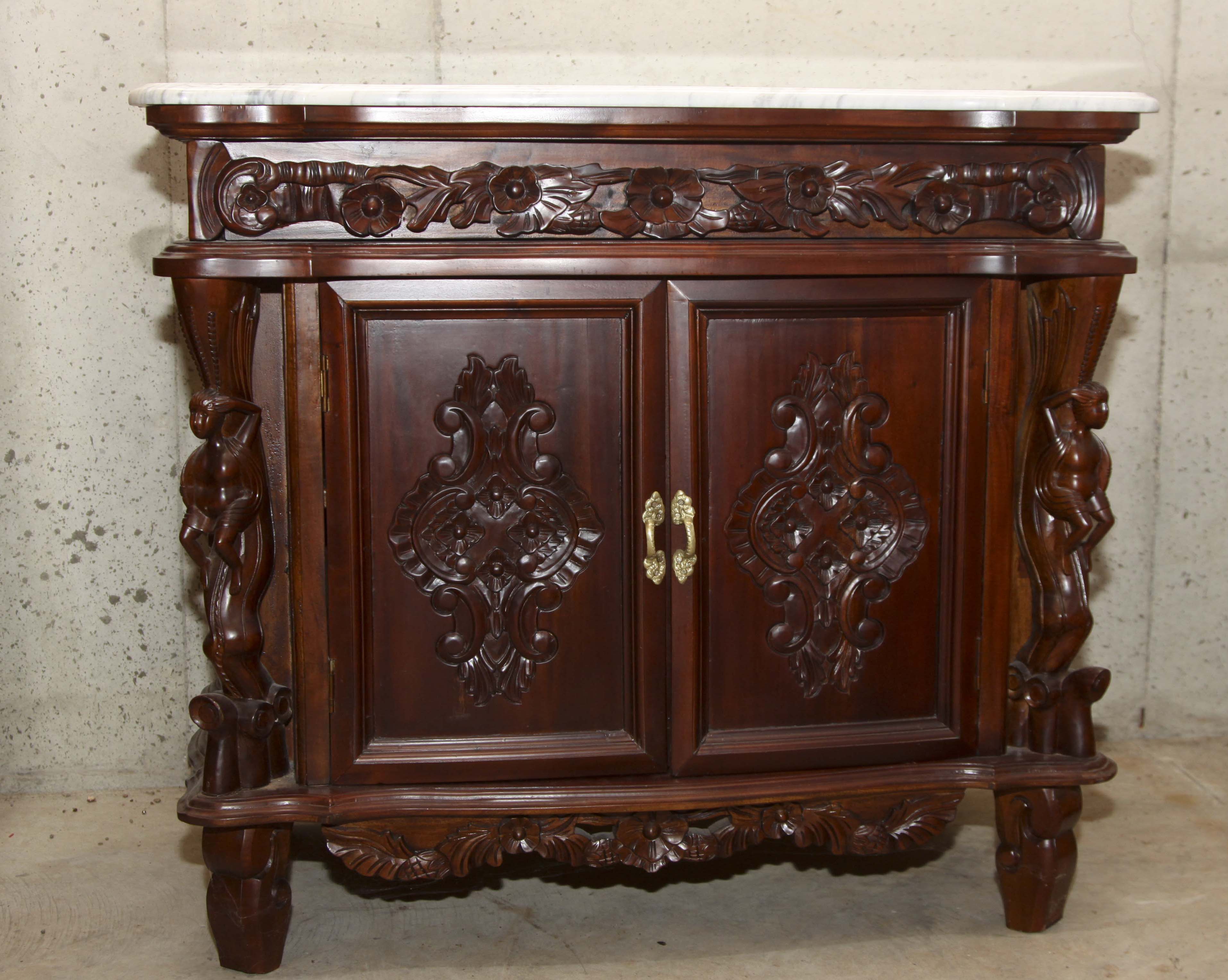 Victorian Style Marble Top Buffet