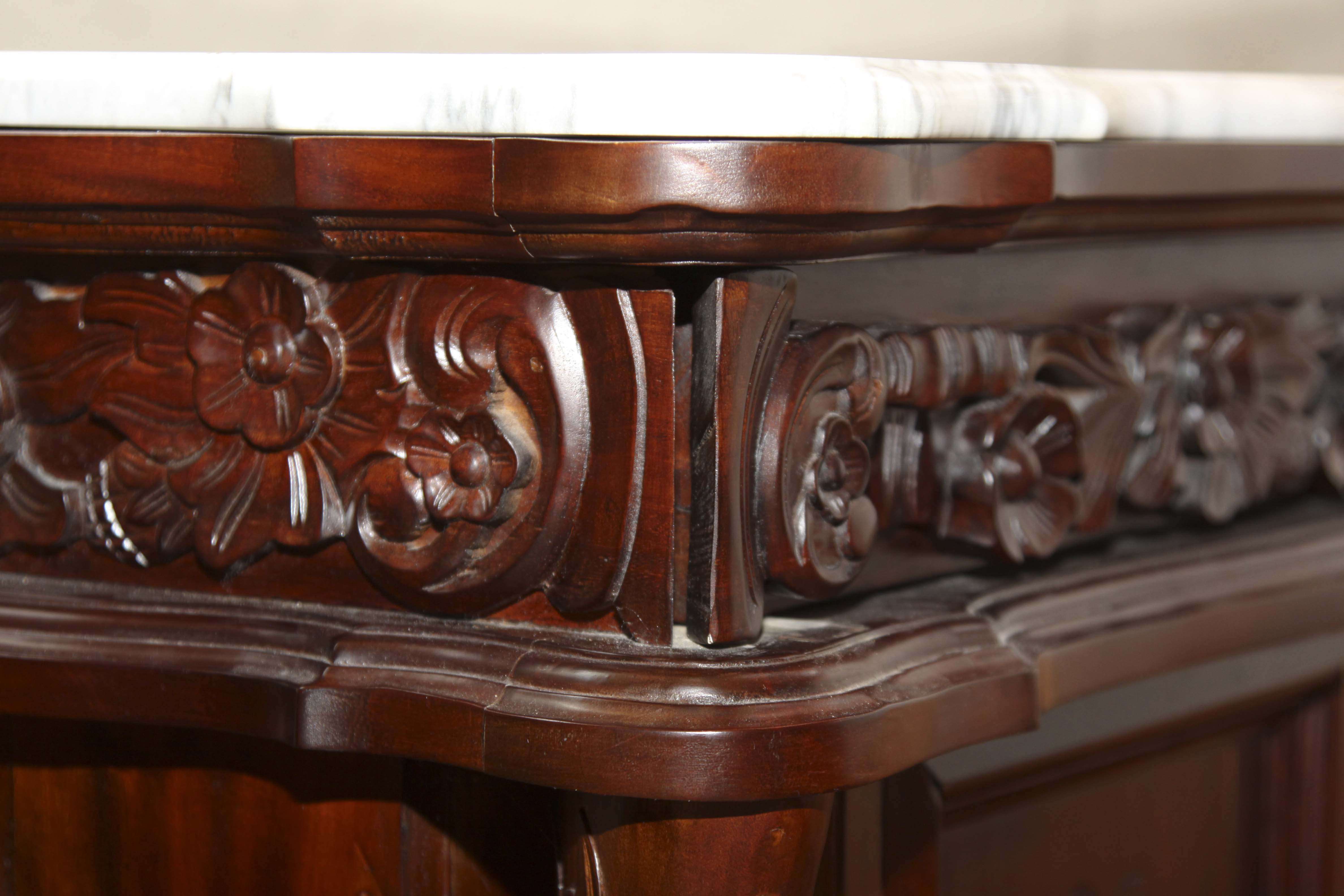 Victorian Style Marble Top Buffet