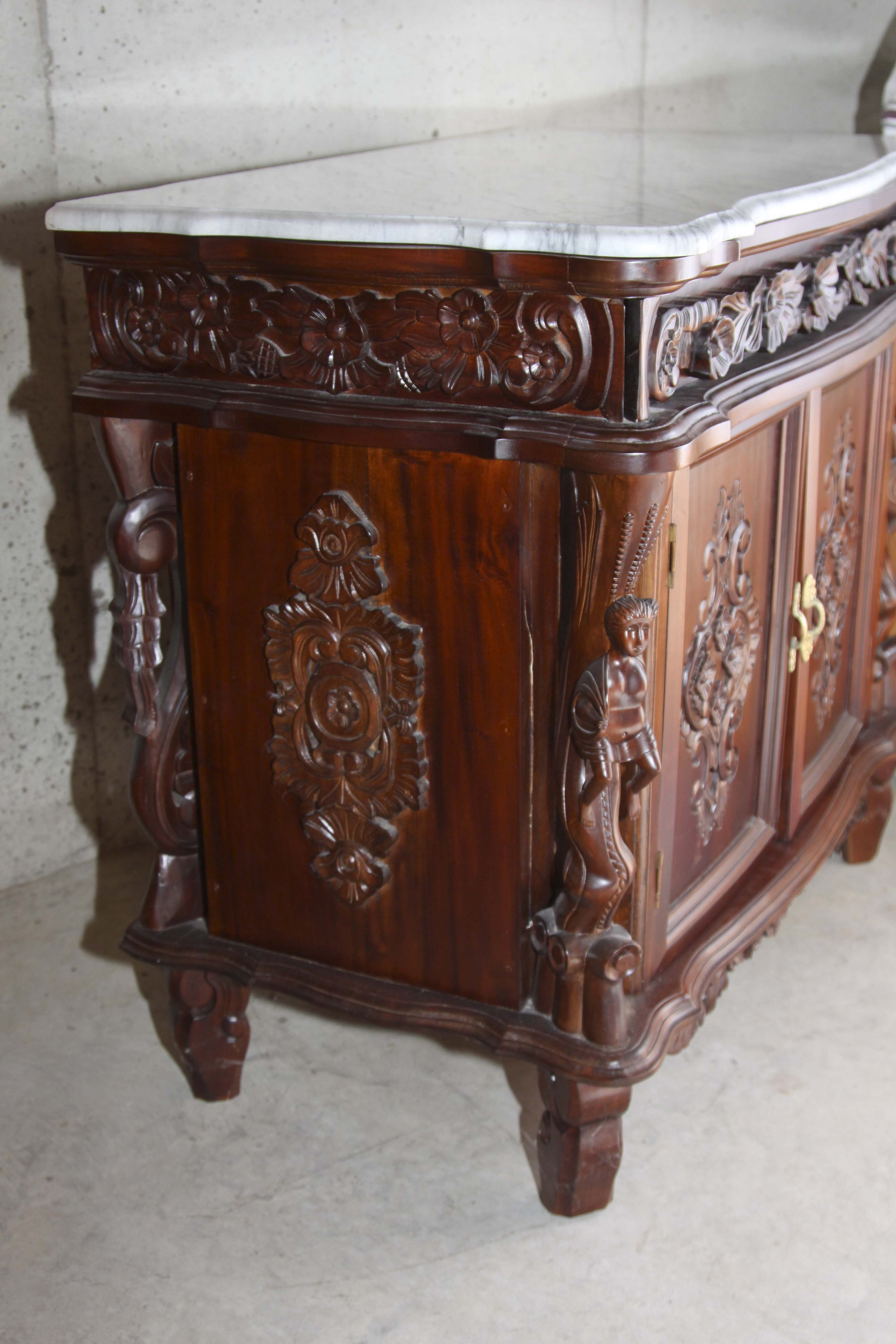 Victorian Style Marble Top Buffet