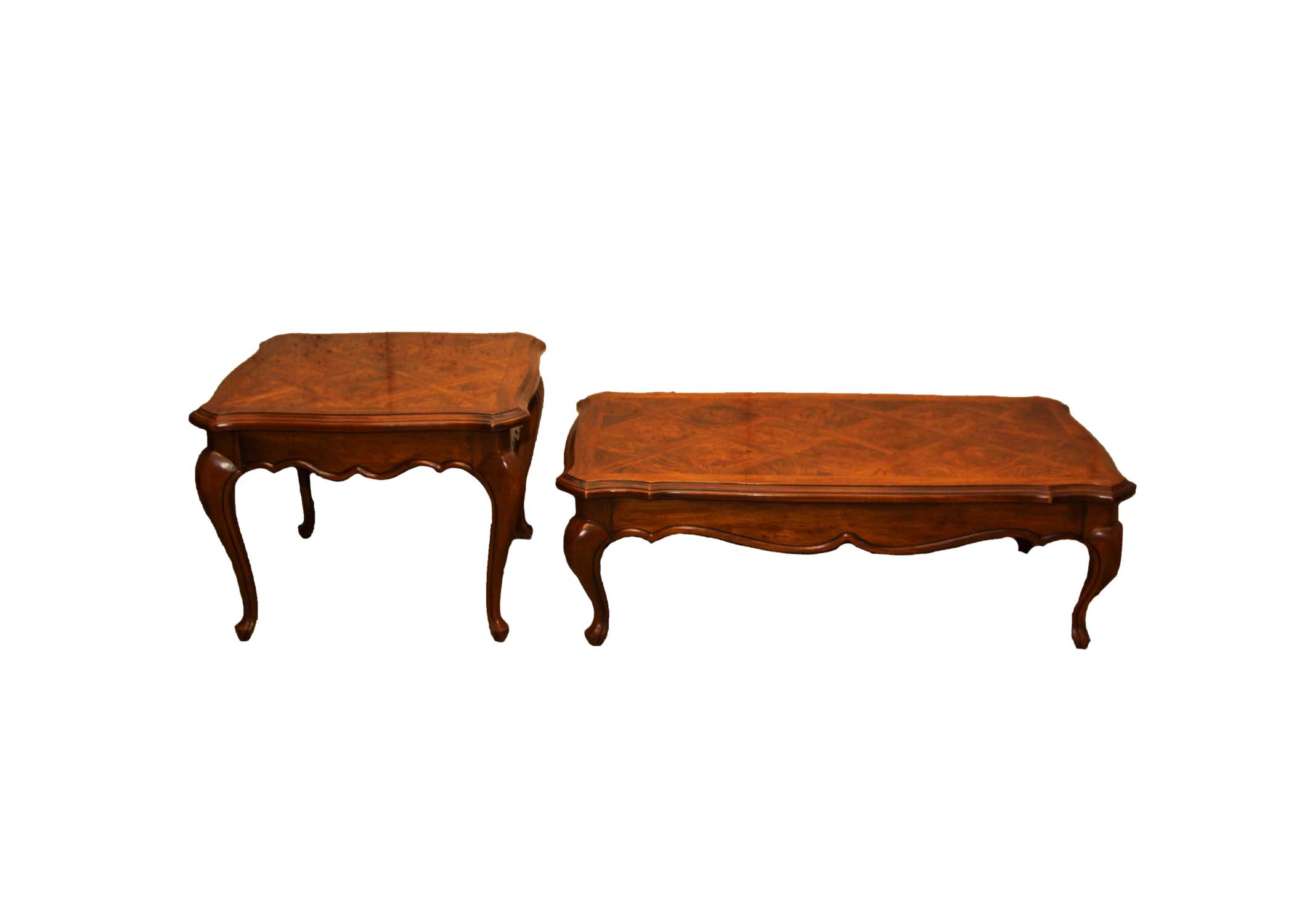 Provincial Louis XV Style Coffee Table and Side Table