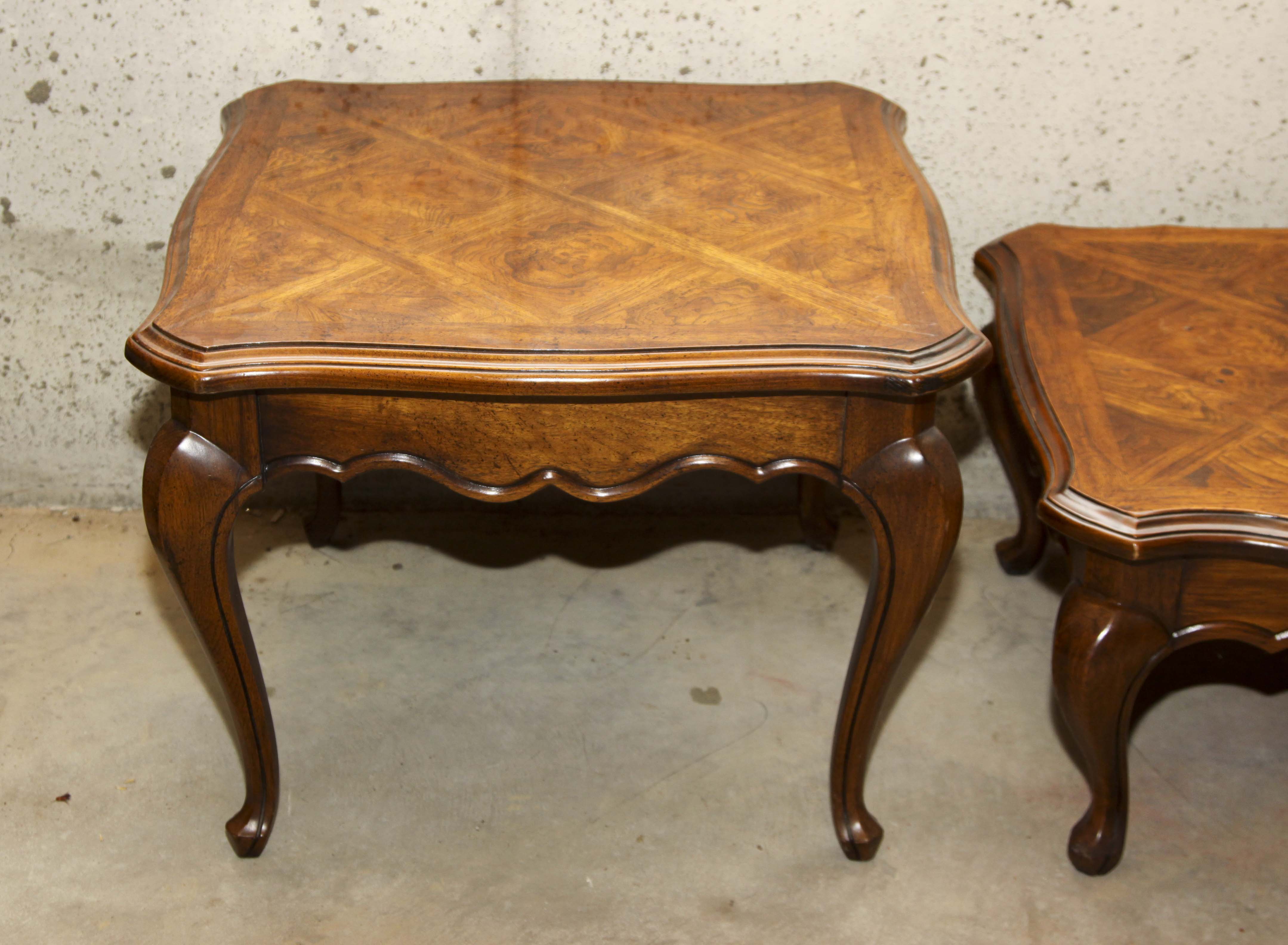 Provincial Louis XV Style Coffee Table and Side Table