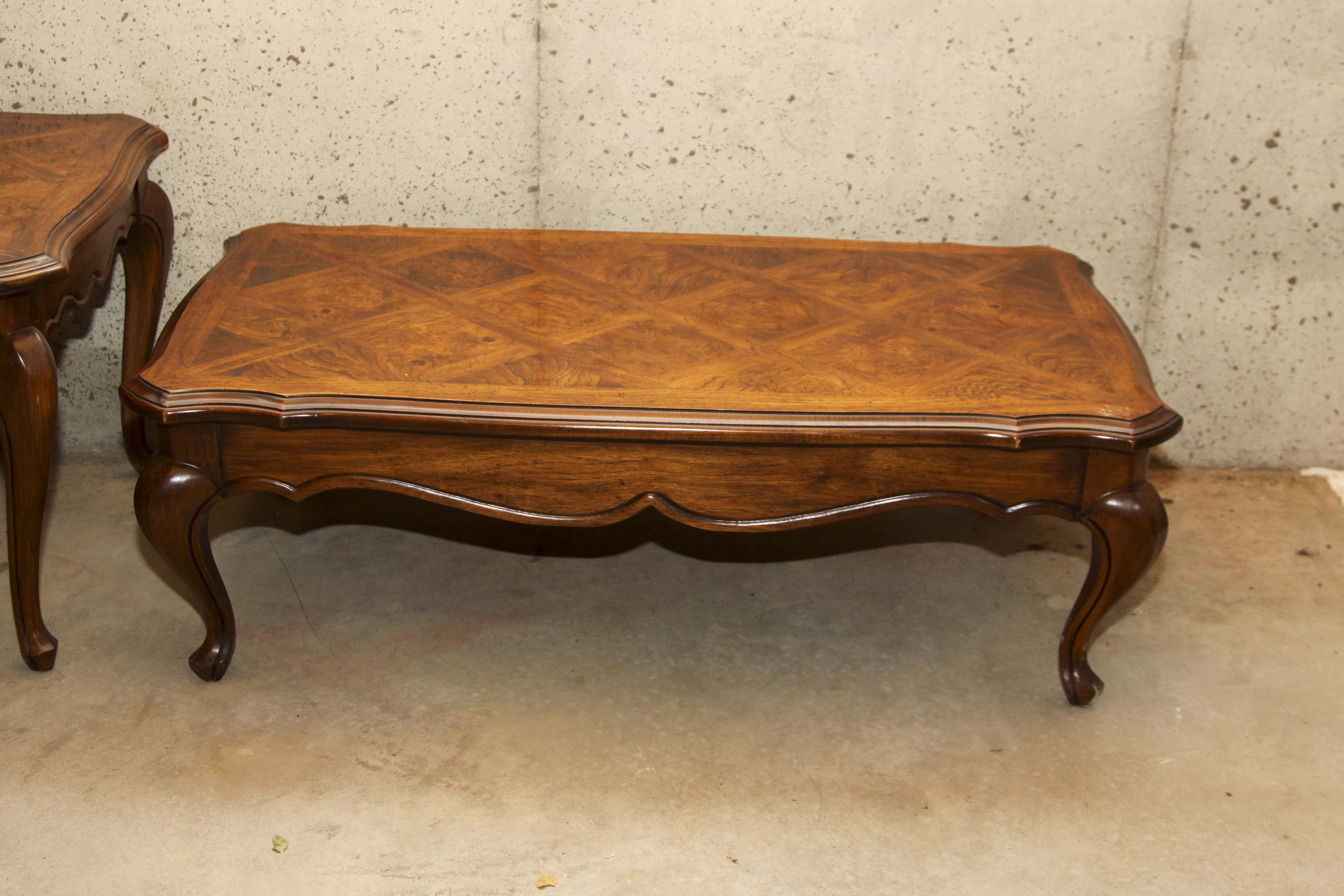 Provincial Louis XV Style Coffee Table and Side Table
