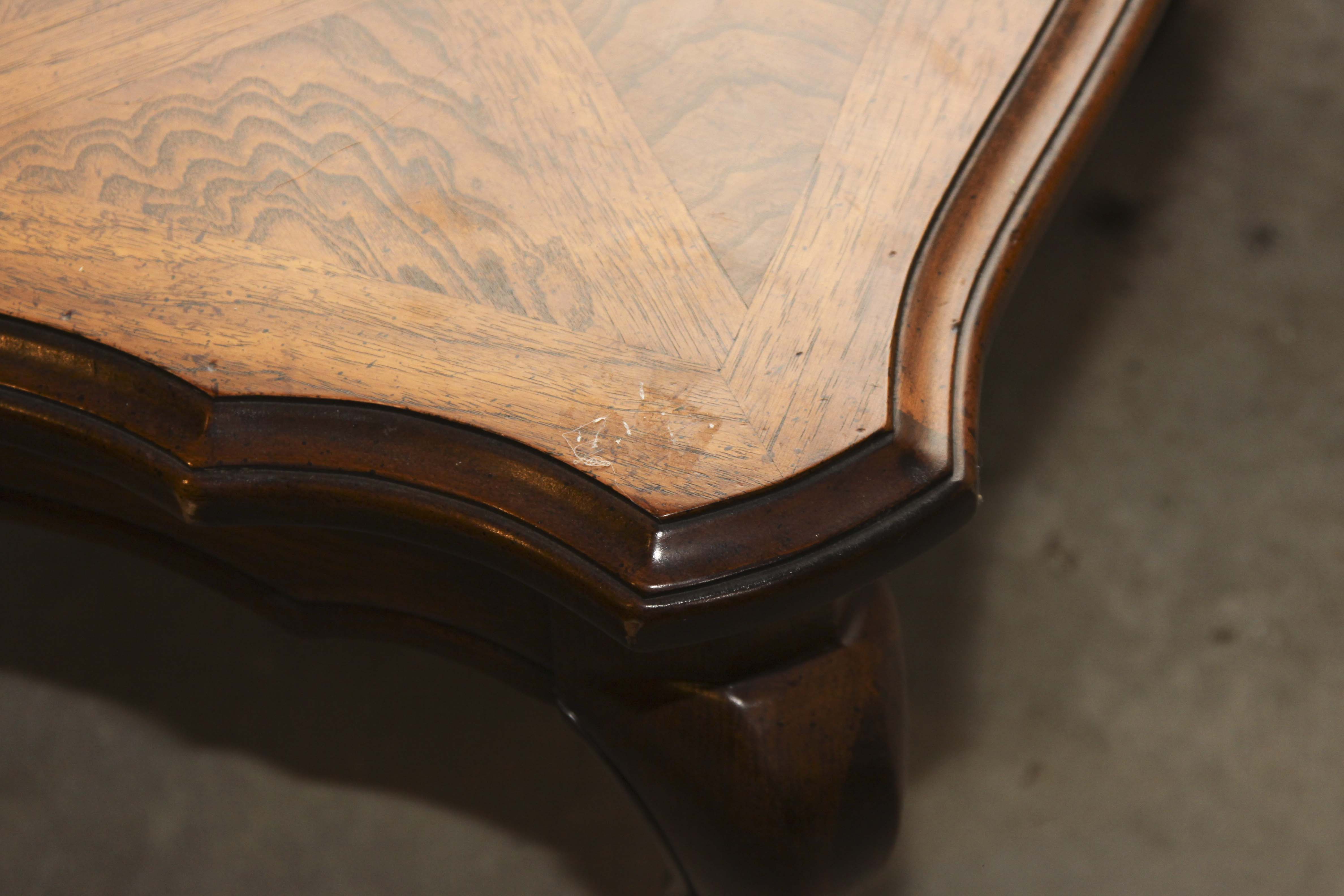 Provincial Louis XV Style Coffee Table and Side Table