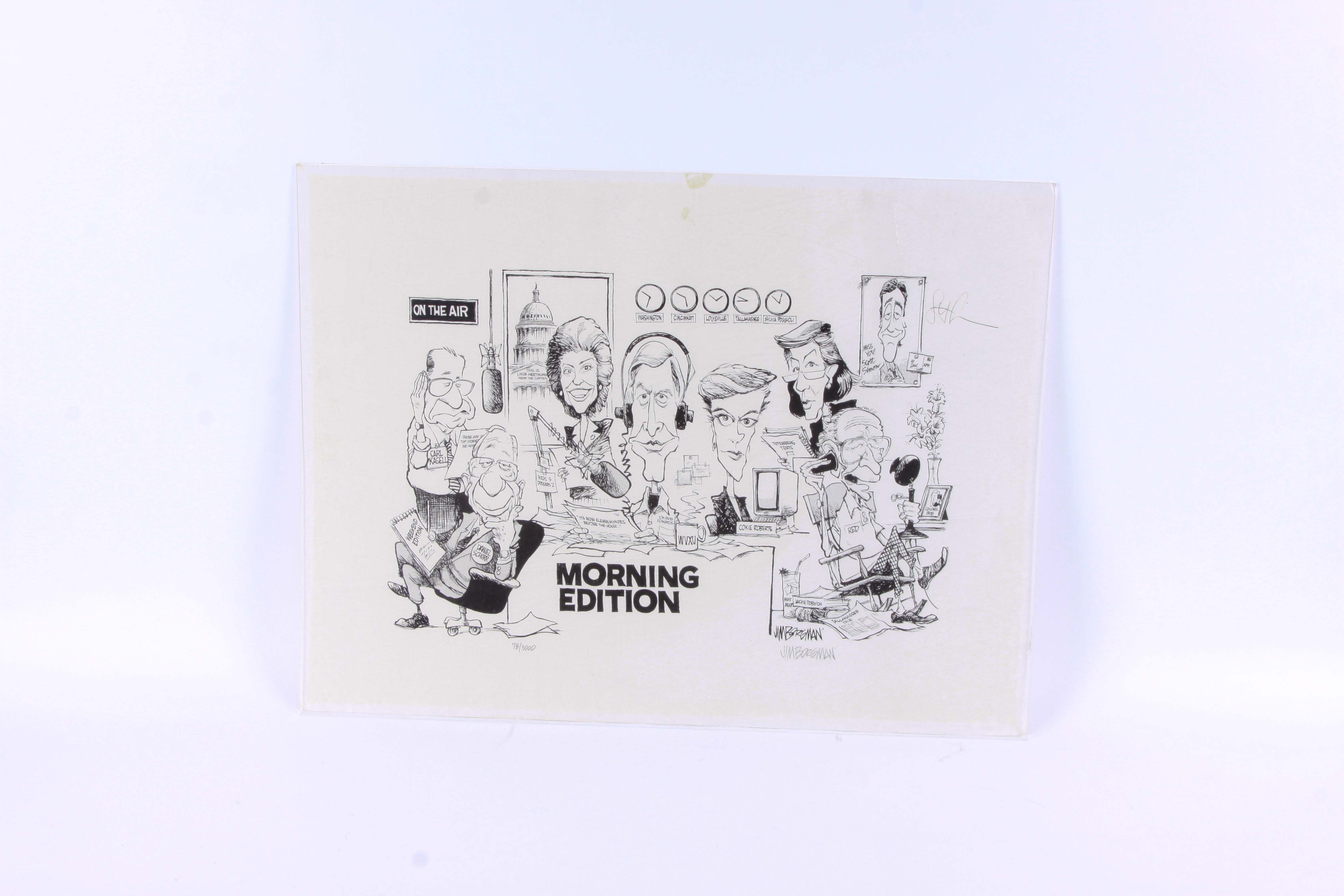 Jim Borgman Signed Reproduction Print "Morning Edition"