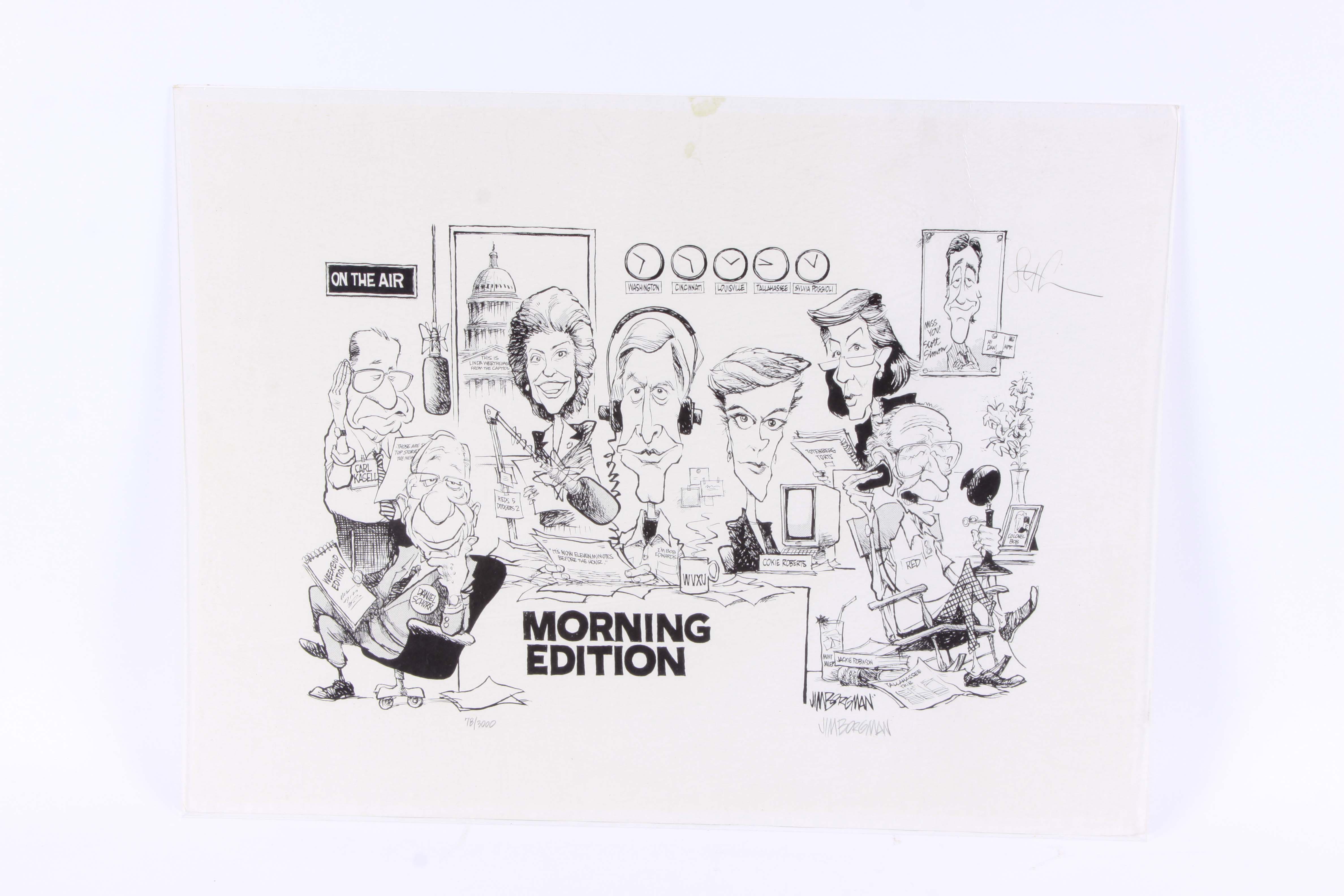 Jim Borgman Signed Reproduction Print "Morning Edition"