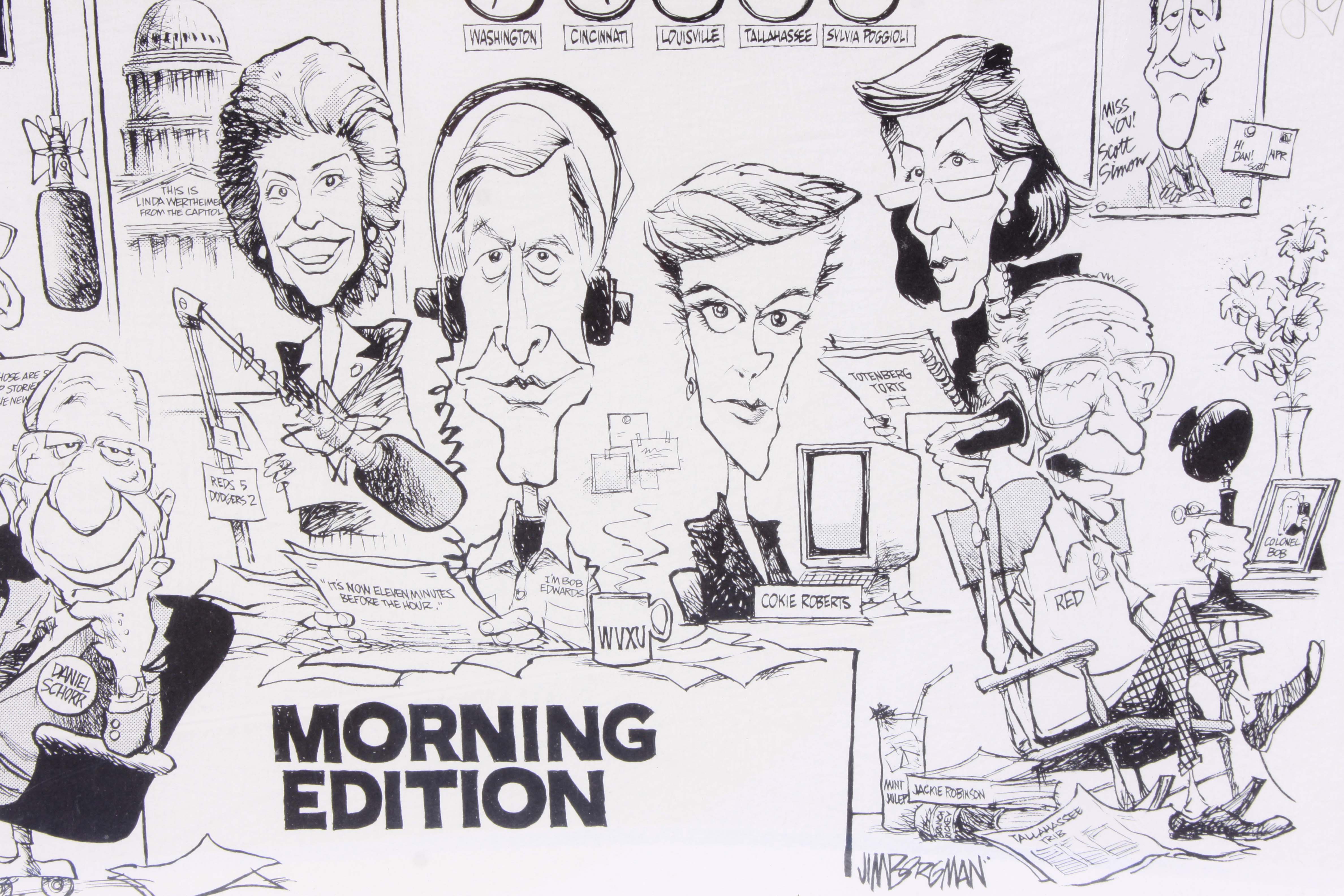 Jim Borgman Signed Reproduction Print "Morning Edition"