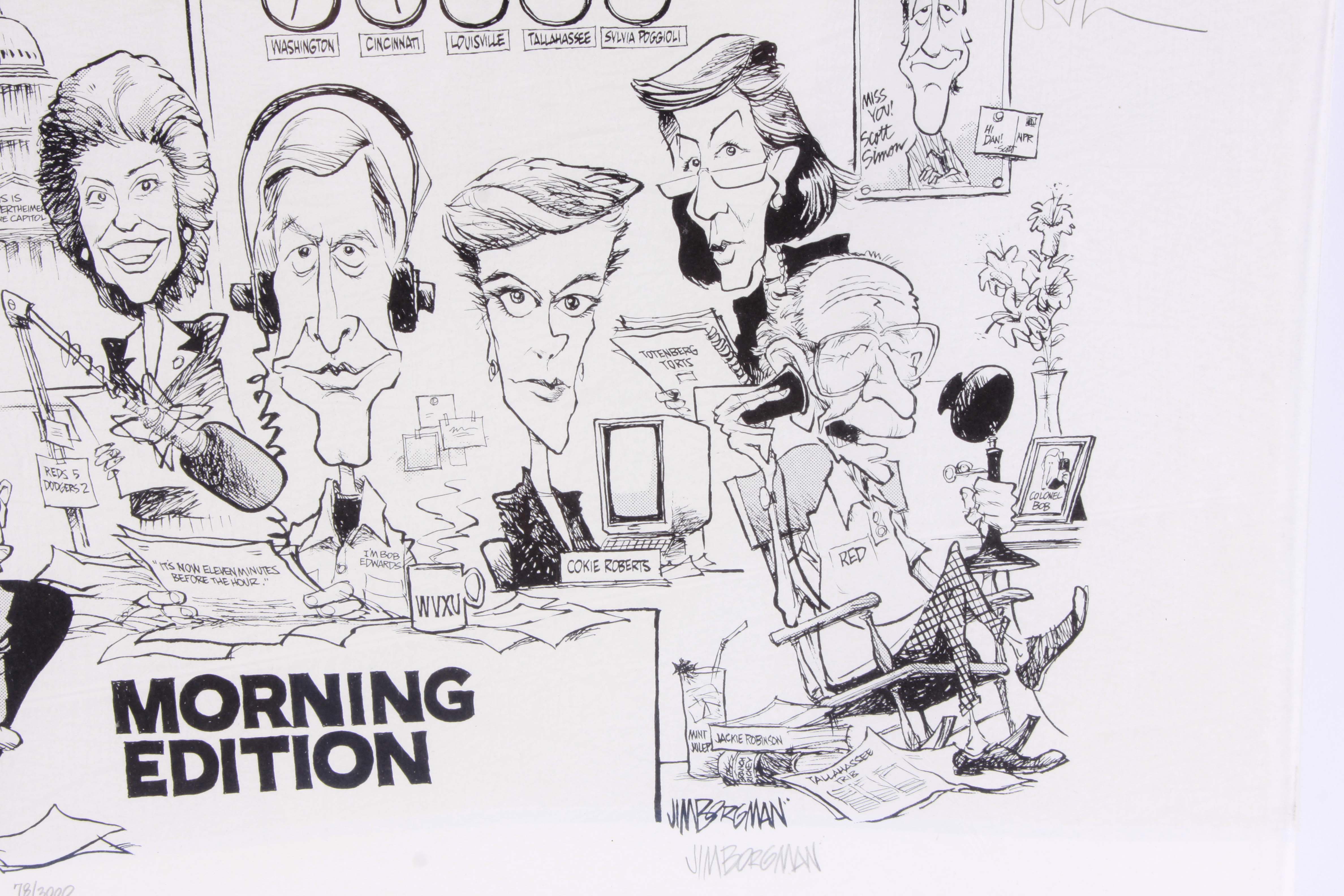 Jim Borgman Signed Reproduction Print "Morning Edition"