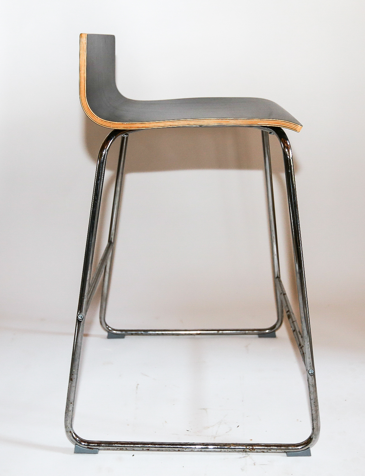 Black Wood Veneer Bar Stools