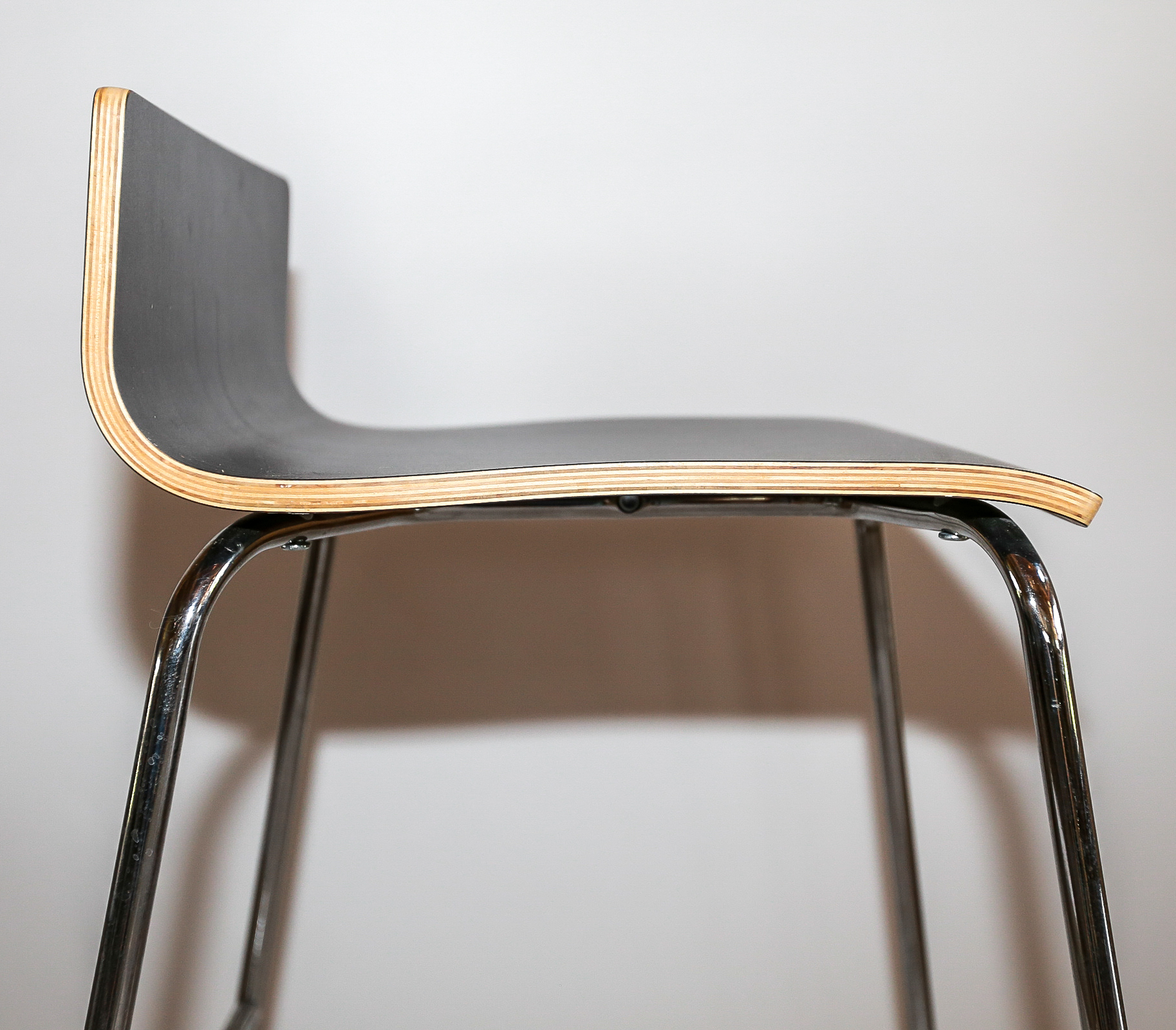 Black Wood Veneer Bar Stools