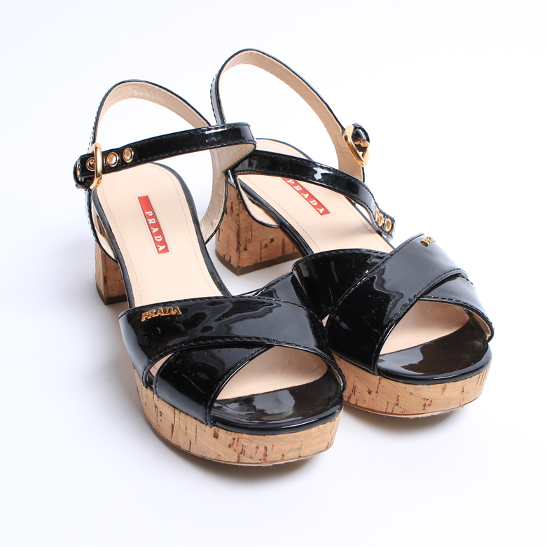Prada Platform Cork Sandals