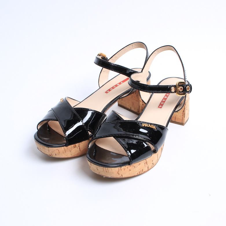 Prada Platform Cork Sandals