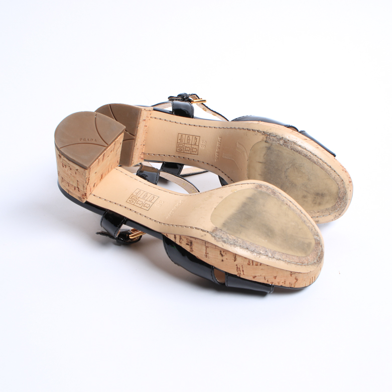 Prada Platform Cork Sandals