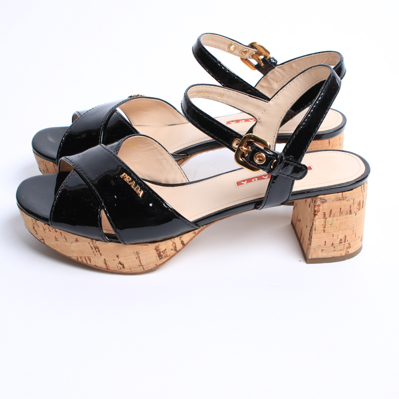 Prada Platform Cork Sandals