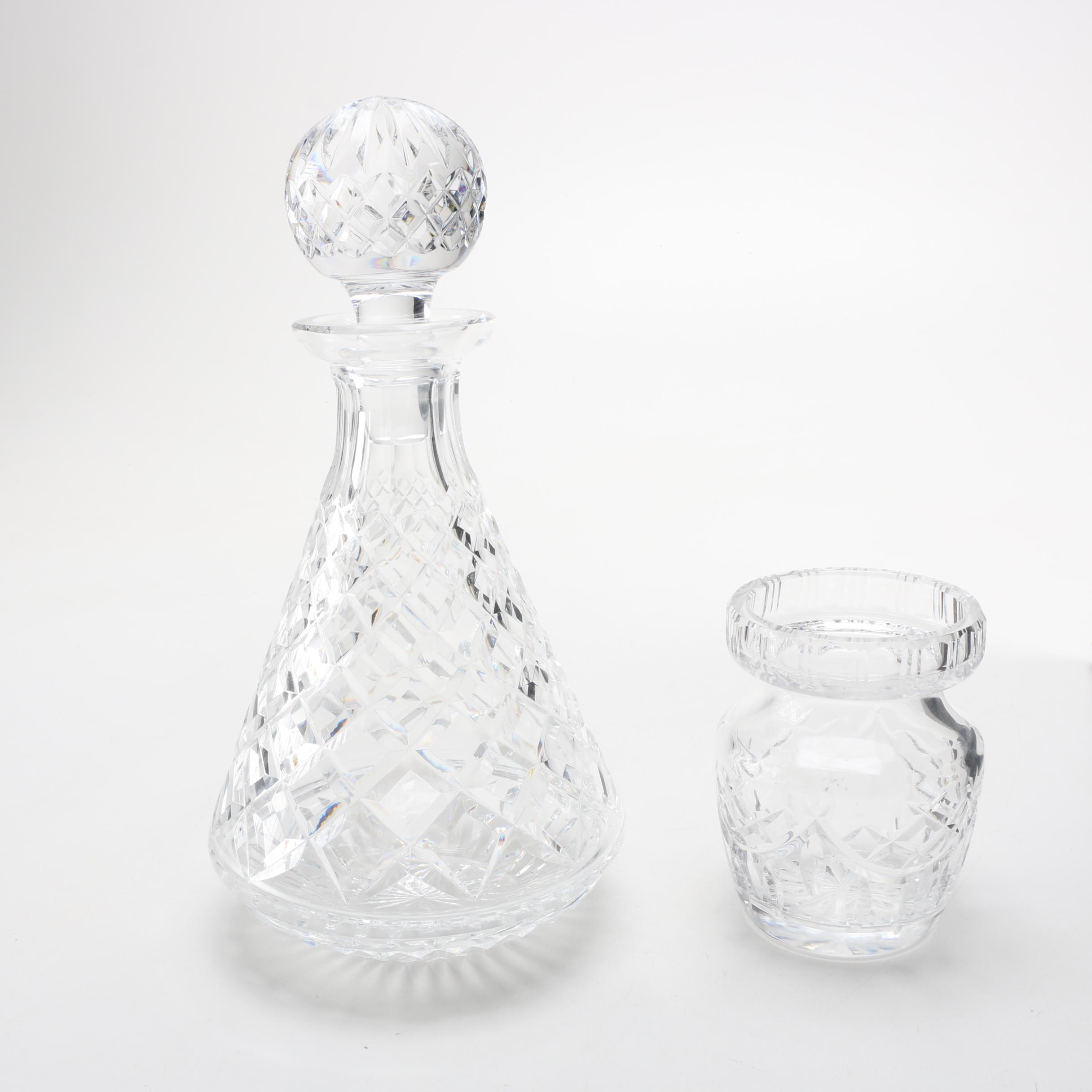 Waterford Crystal Jar and Crystal Decanter